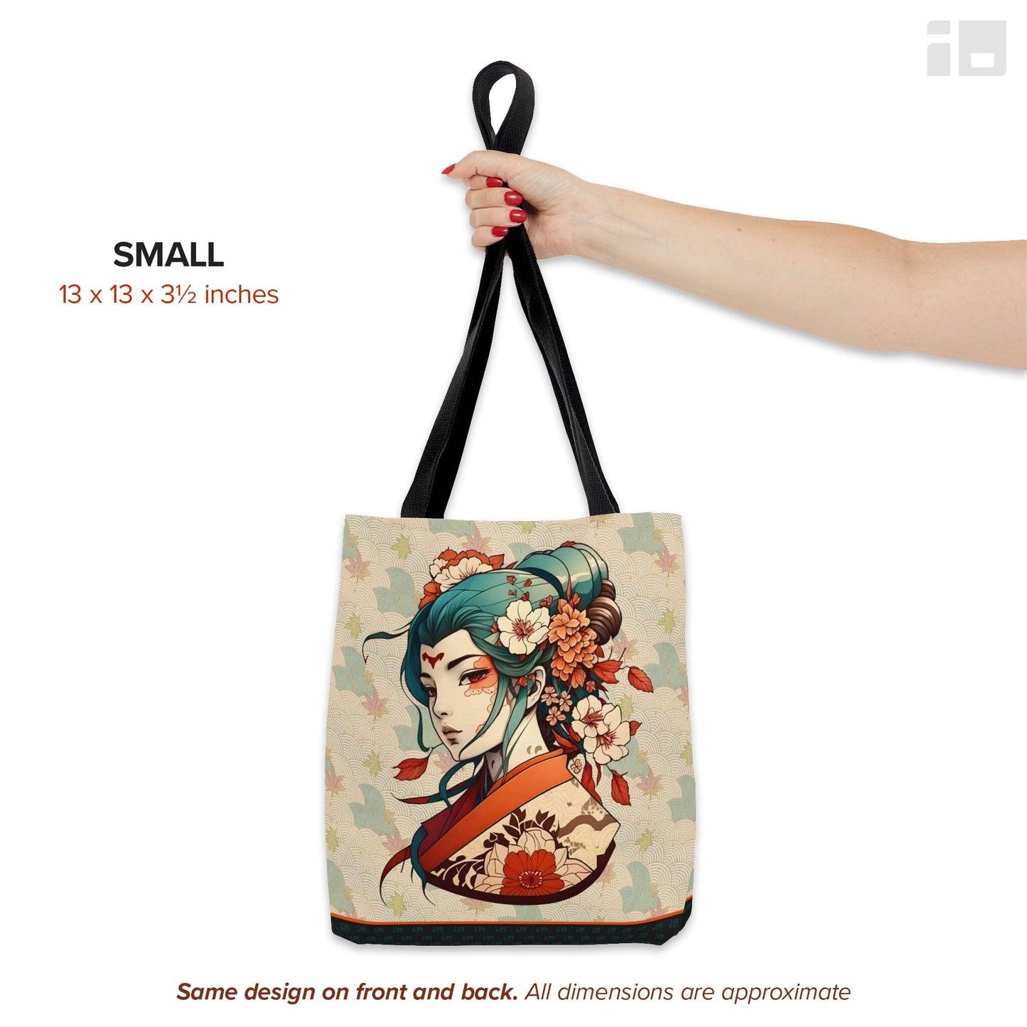 Anime-Style Japanese Geisha Tote Bag- Tattoo Inspired Accessory Bags InkedOut