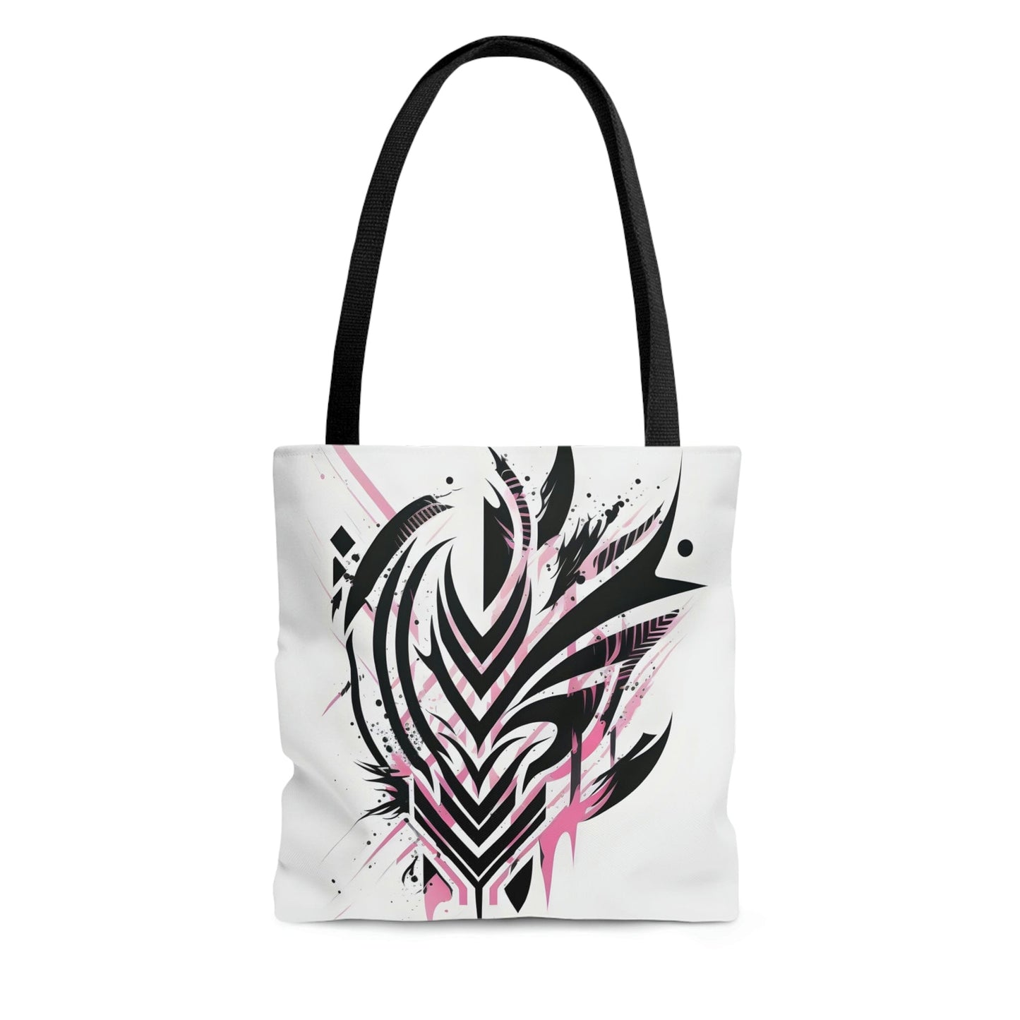 Black and Pink Tribal Tattoo Design Tote Bag Bags Printify