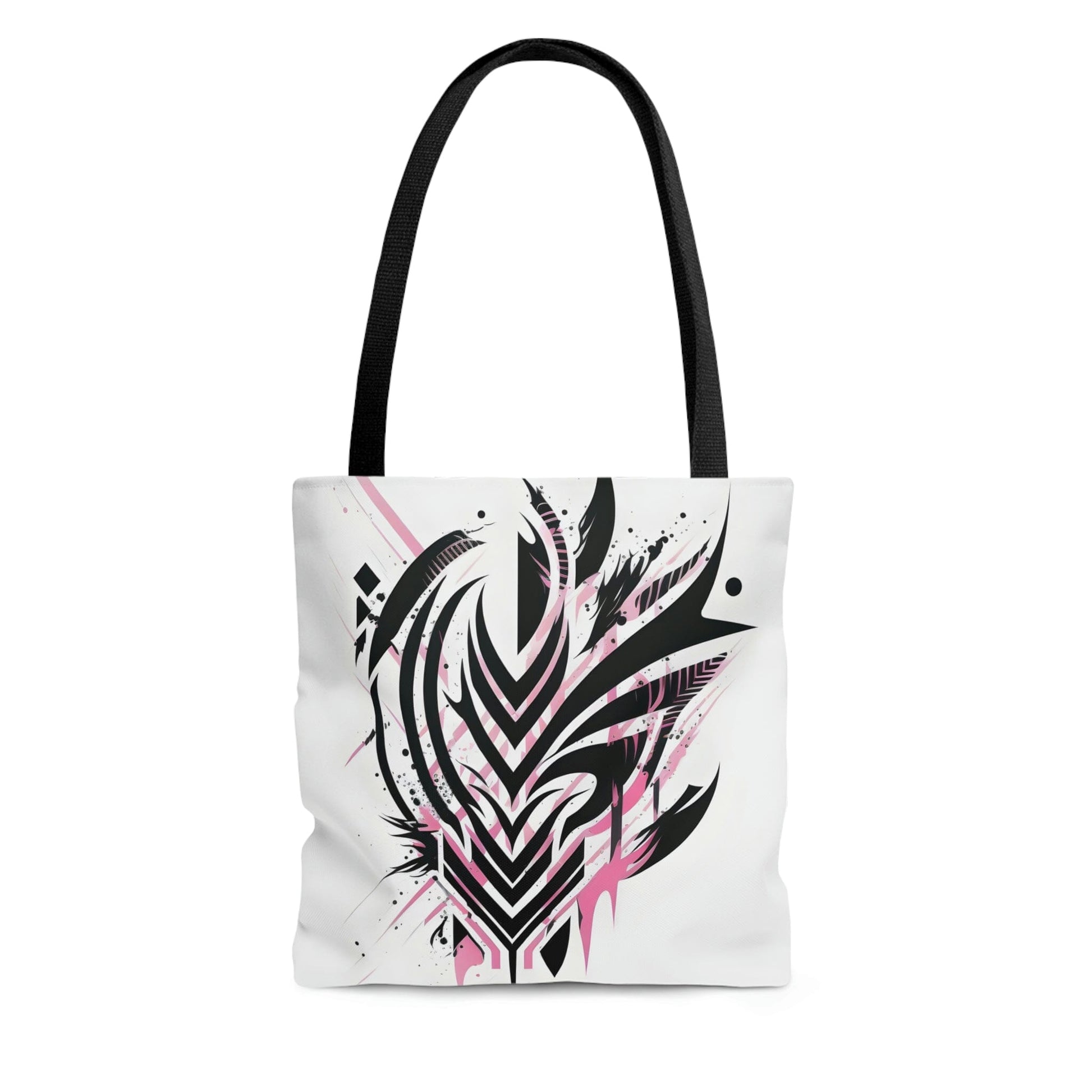 Black and Pink Tribal Tattoo Design Tote Bag Bags Printify