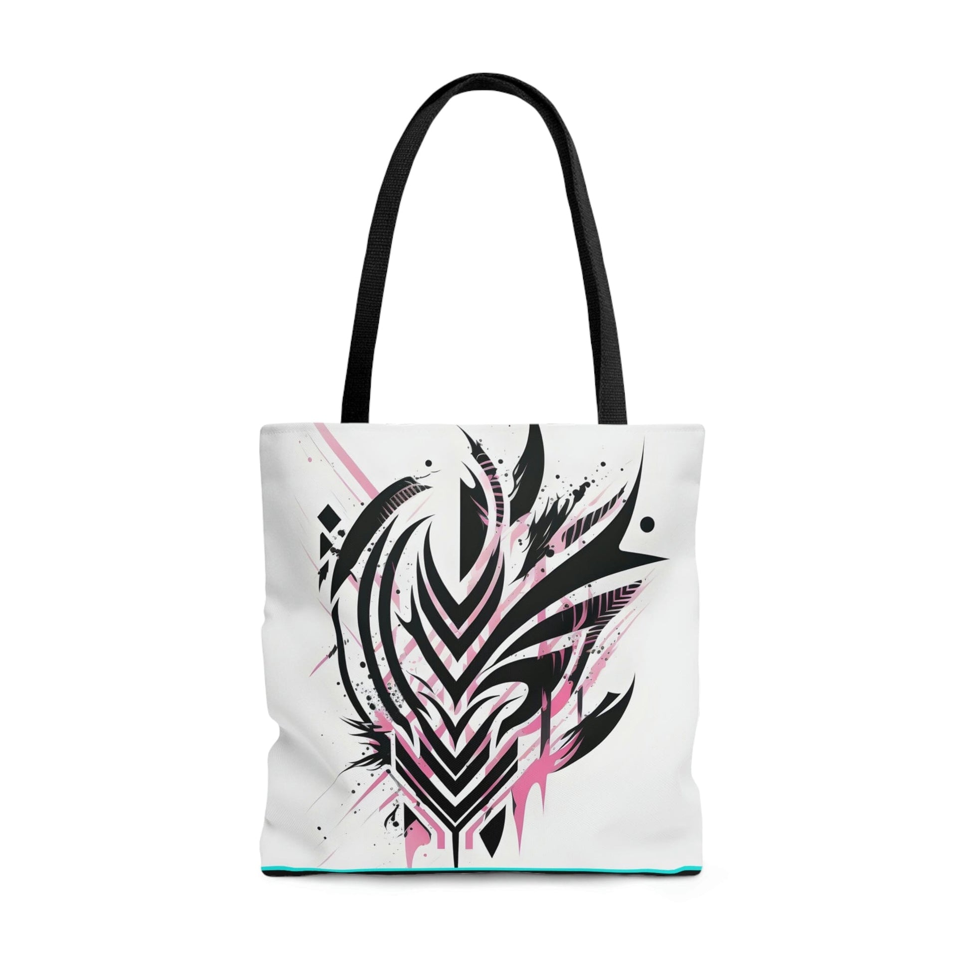 Black and Pink Tribal Tattoo Design Tote Bag Bags Printify Large