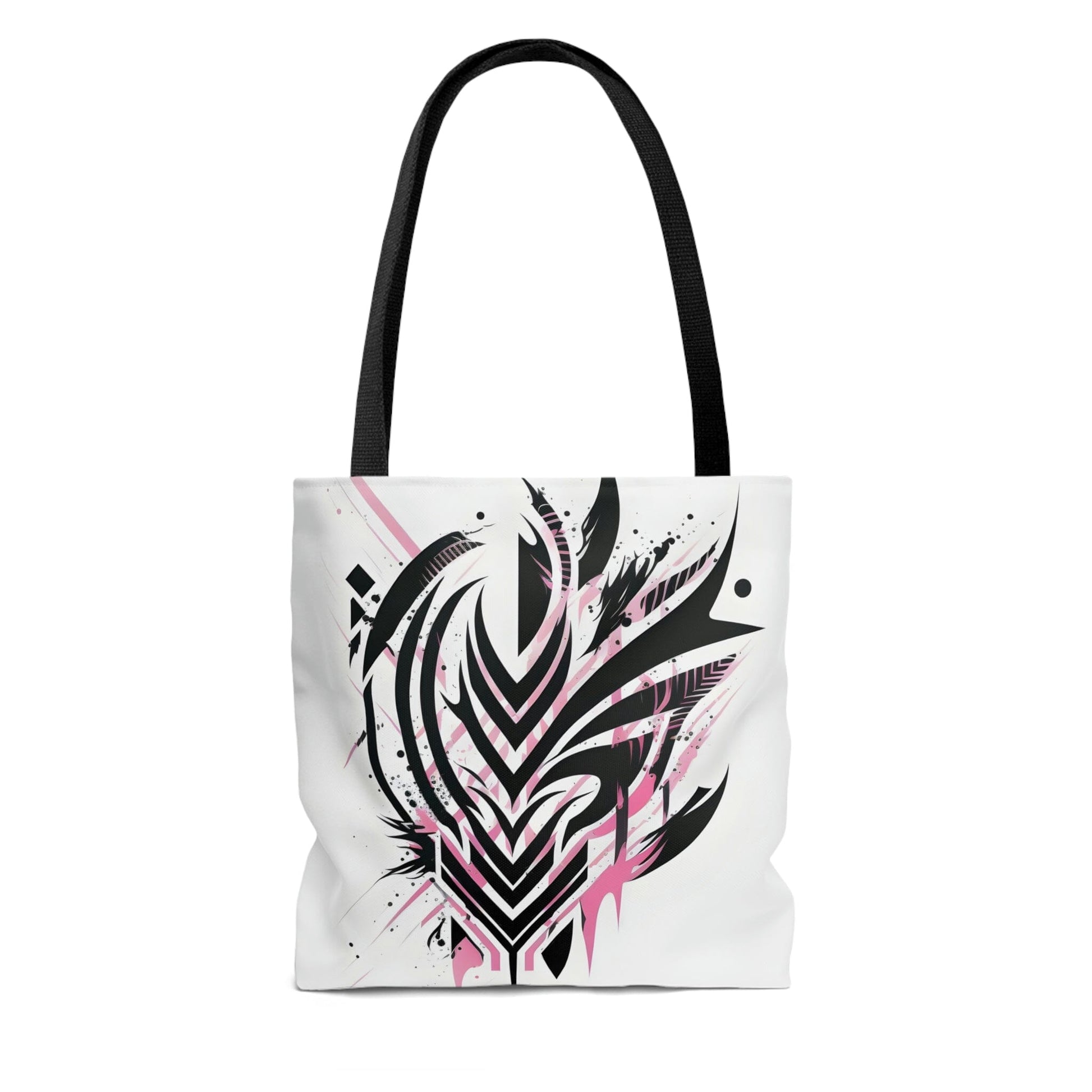 Black and Pink Tribal Tattoo Design Tote Bag Bags Printify Medium