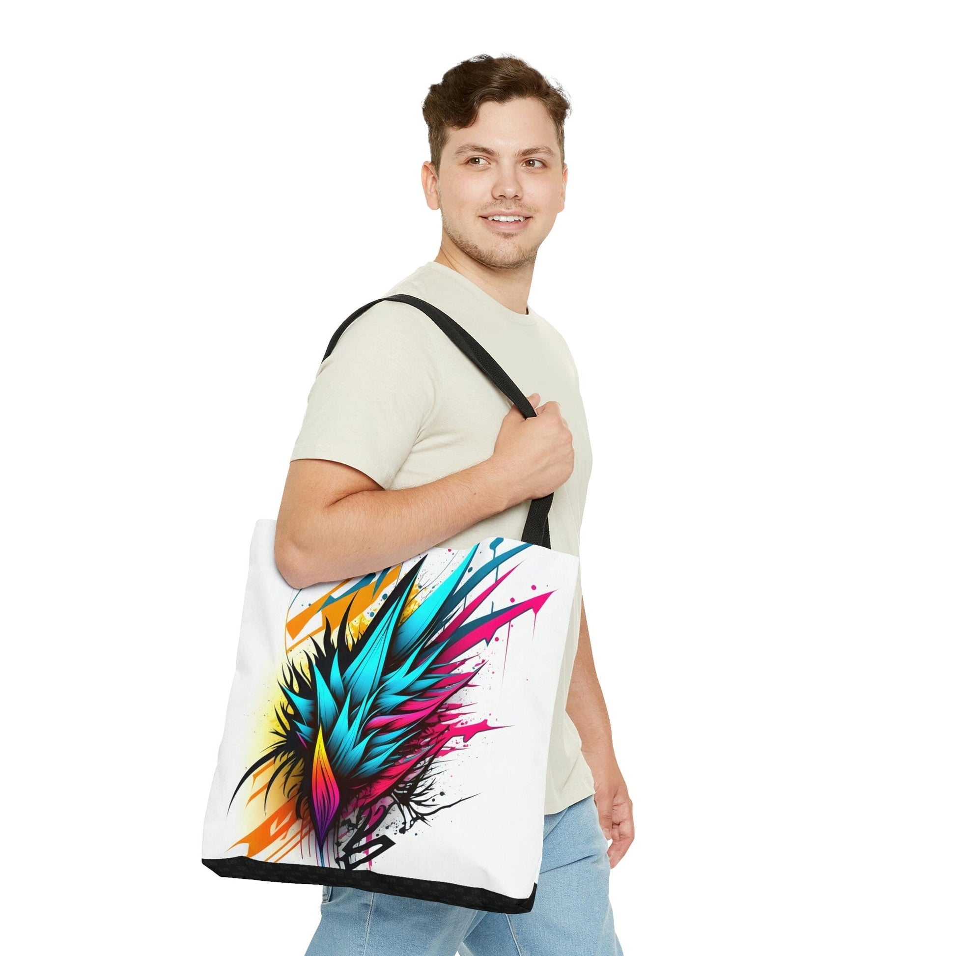 Colorful Tribal Tote Bag - Tattoo Inspired Accessory Bags Printify