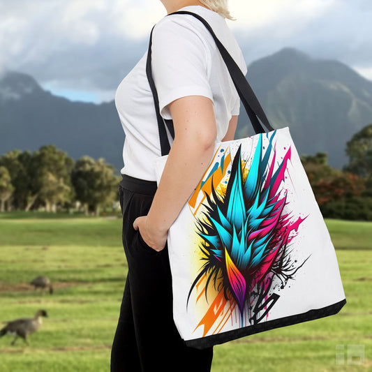 Colorful Tribal Tote Bag - Tattoo Inspired Accessory Bags Printify Small