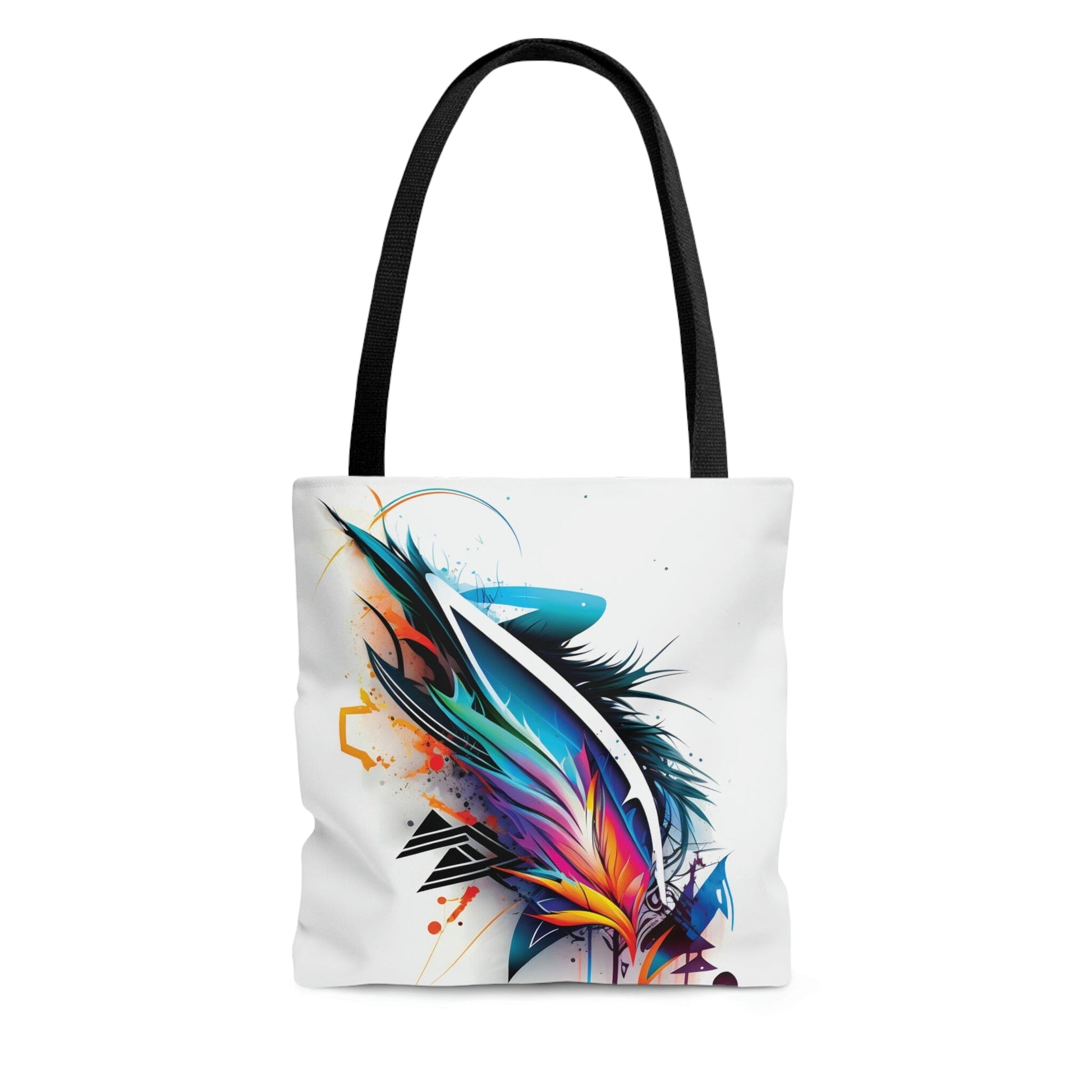 Colorful Tribal Wings Tote Bag: Vibrant Tattoo-Inspired Canvas Bag Bags Printify Large