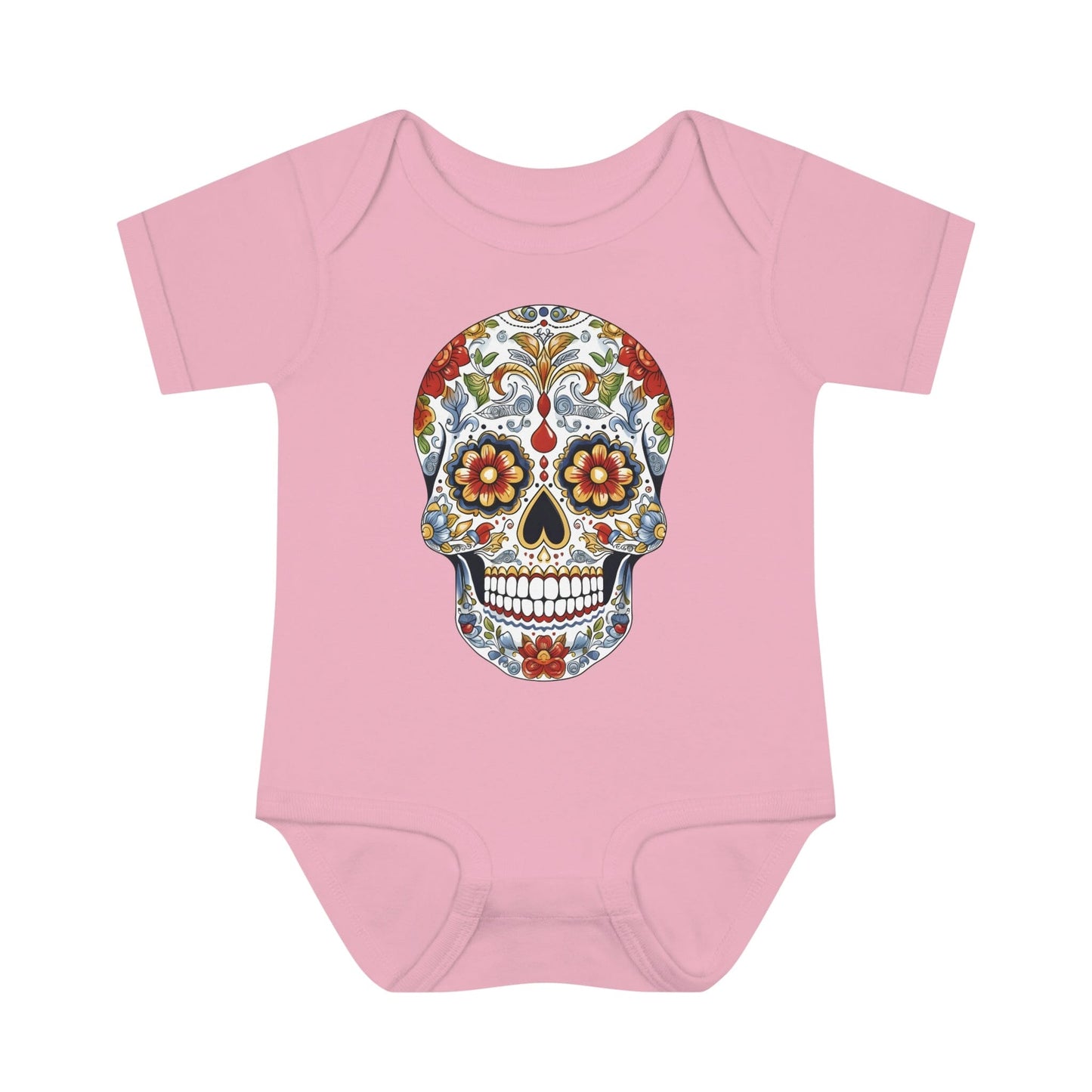 Edgy Baby Fashion- Cool Sugar Skull baby Onesie™ Kids clothes Printify 6M Pink