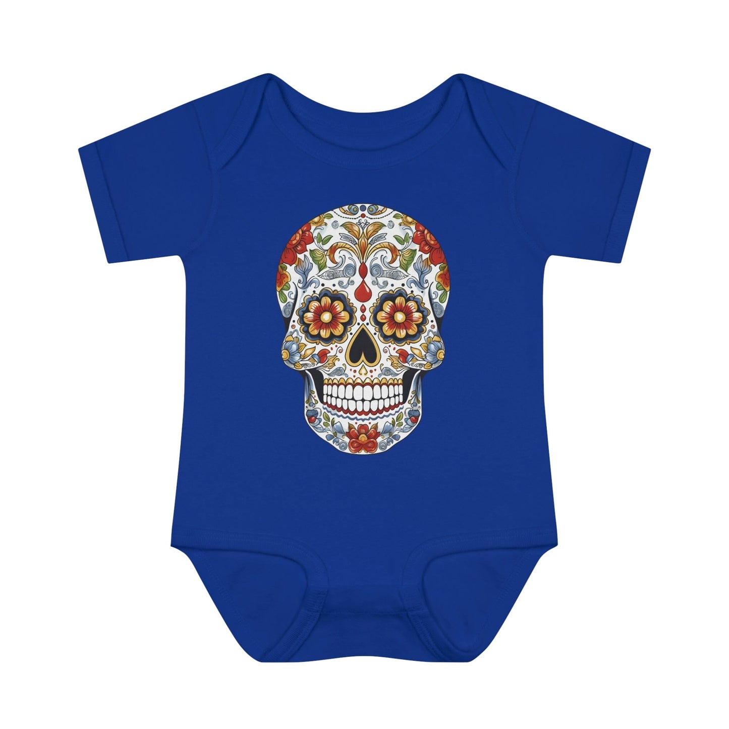Edgy Baby Fashion- Cool Sugar Skull baby Onesie™ Kids clothes Printify 6M Royal