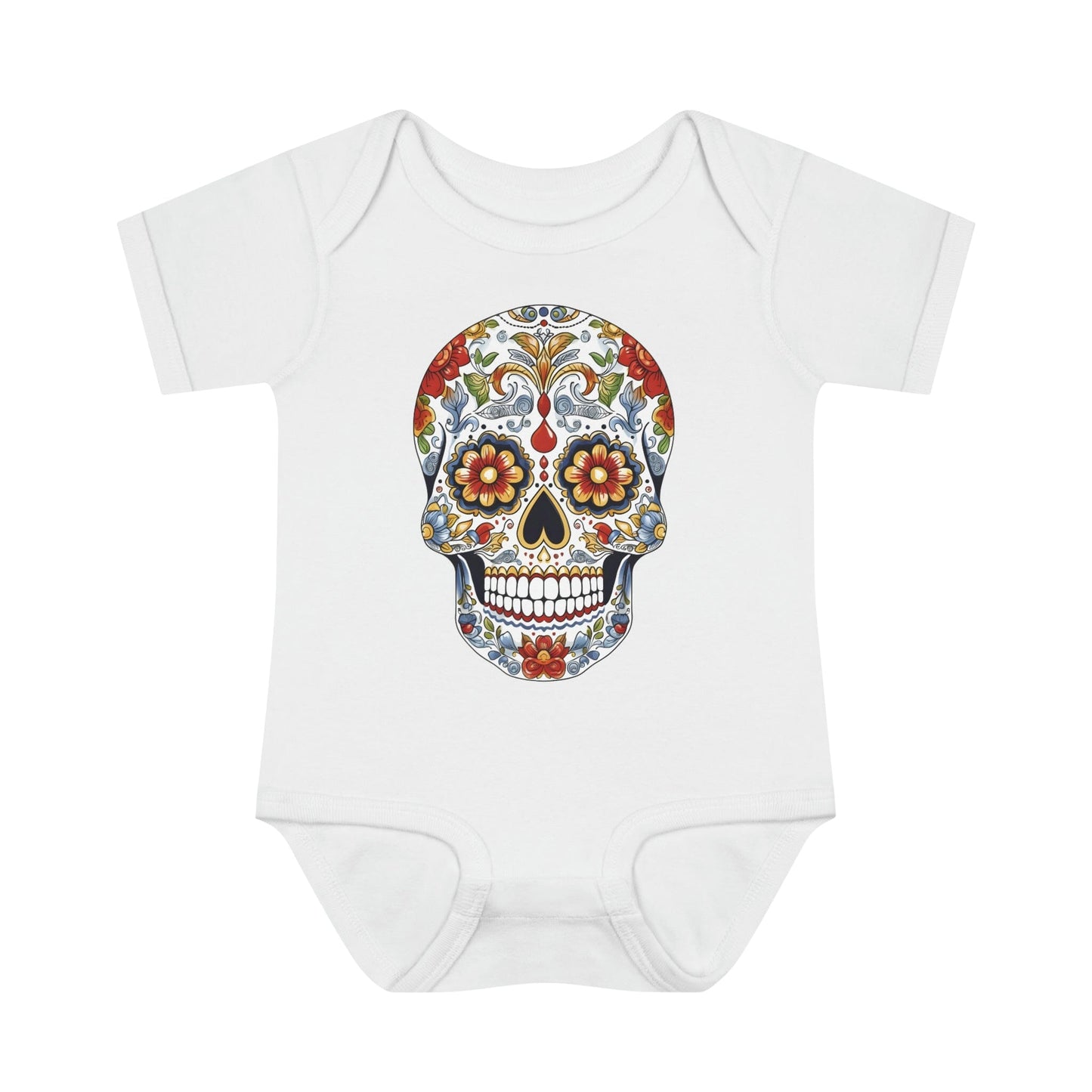 Edgy Baby Fashion- Cool Sugar Skull baby Onesie™ Kids clothes Printify 6M White