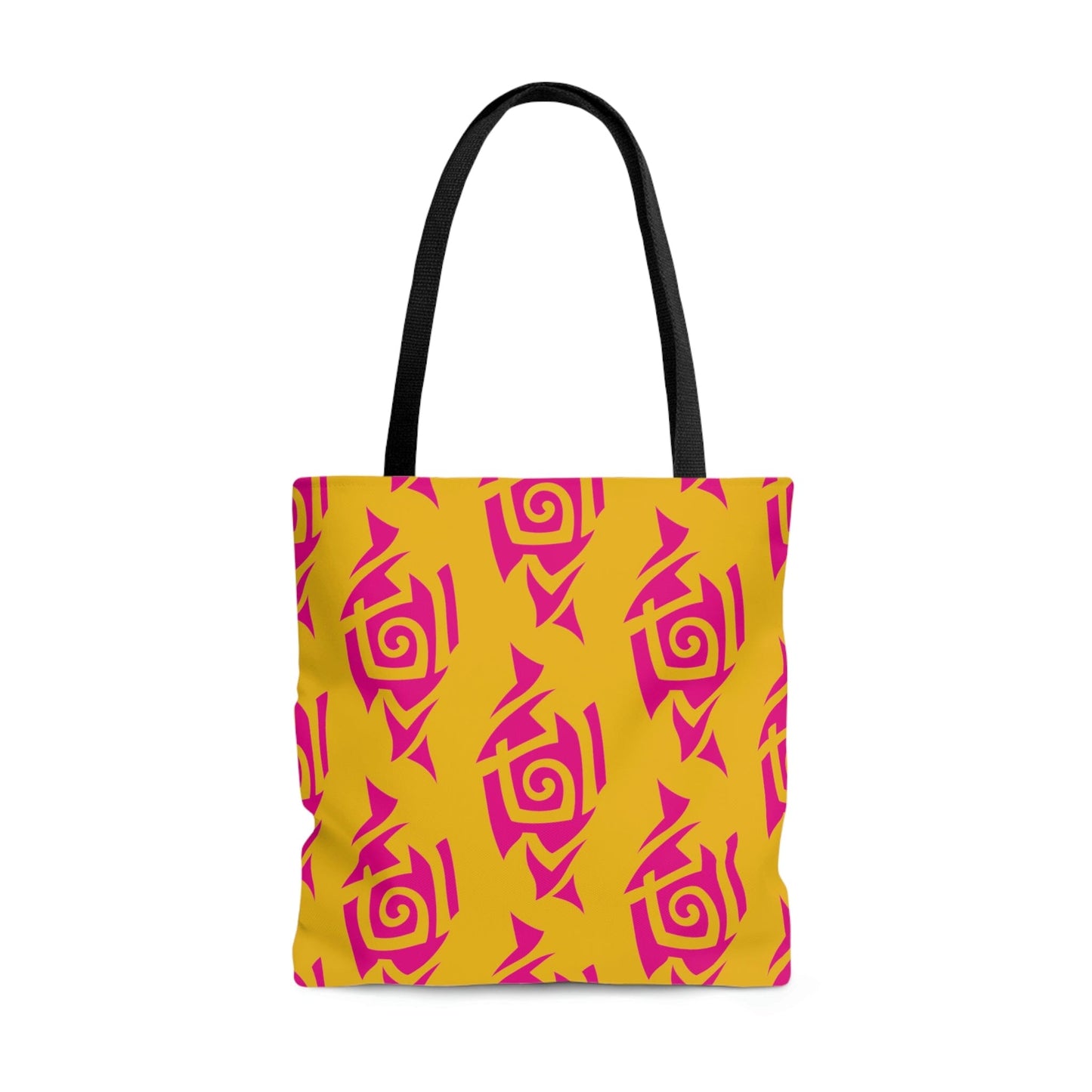 Hot Pink and Gold Tribal Pattern Tote Bag Bags Printify Large