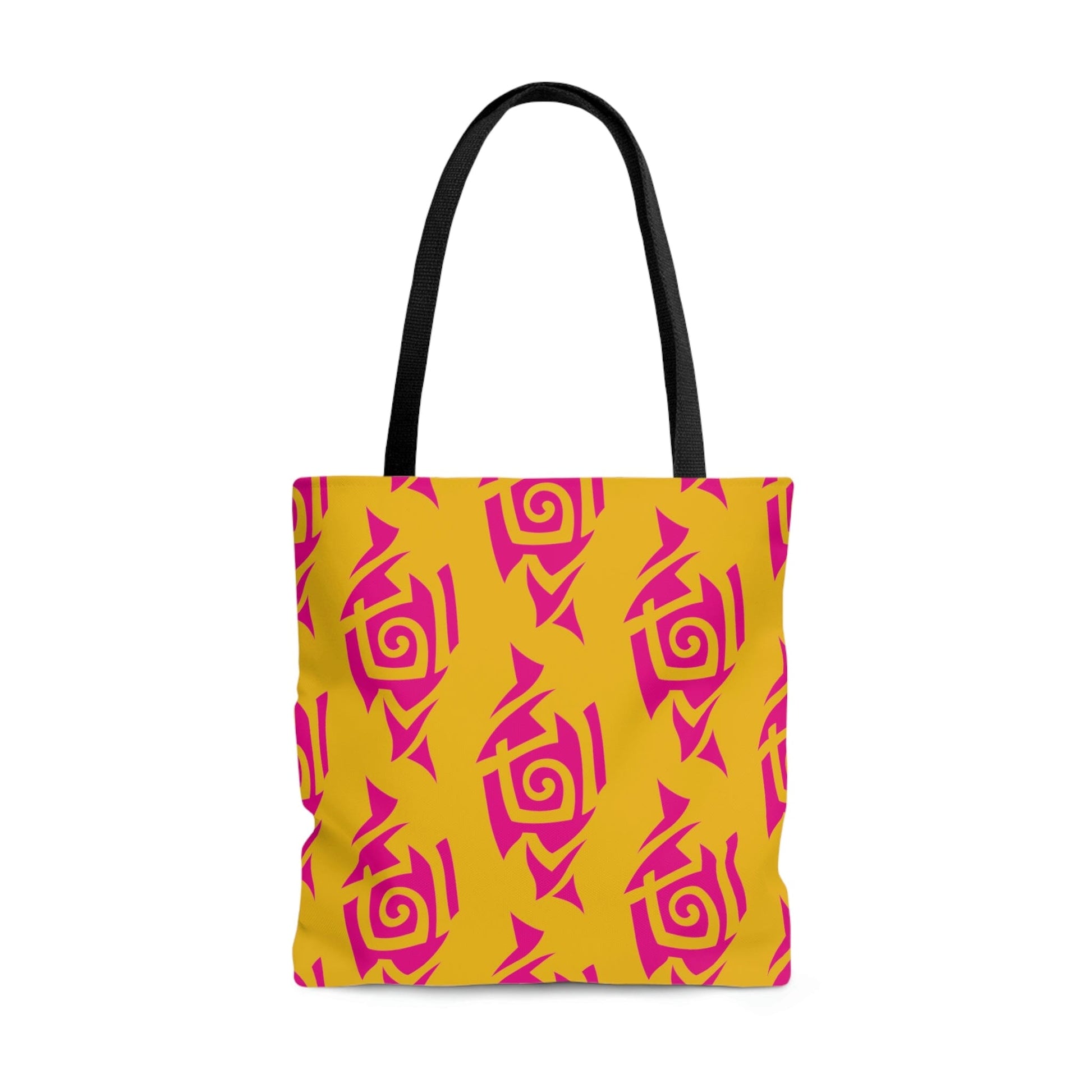 Hot Pink and Gold Tribal Pattern Tote Bag Bags Printify Large