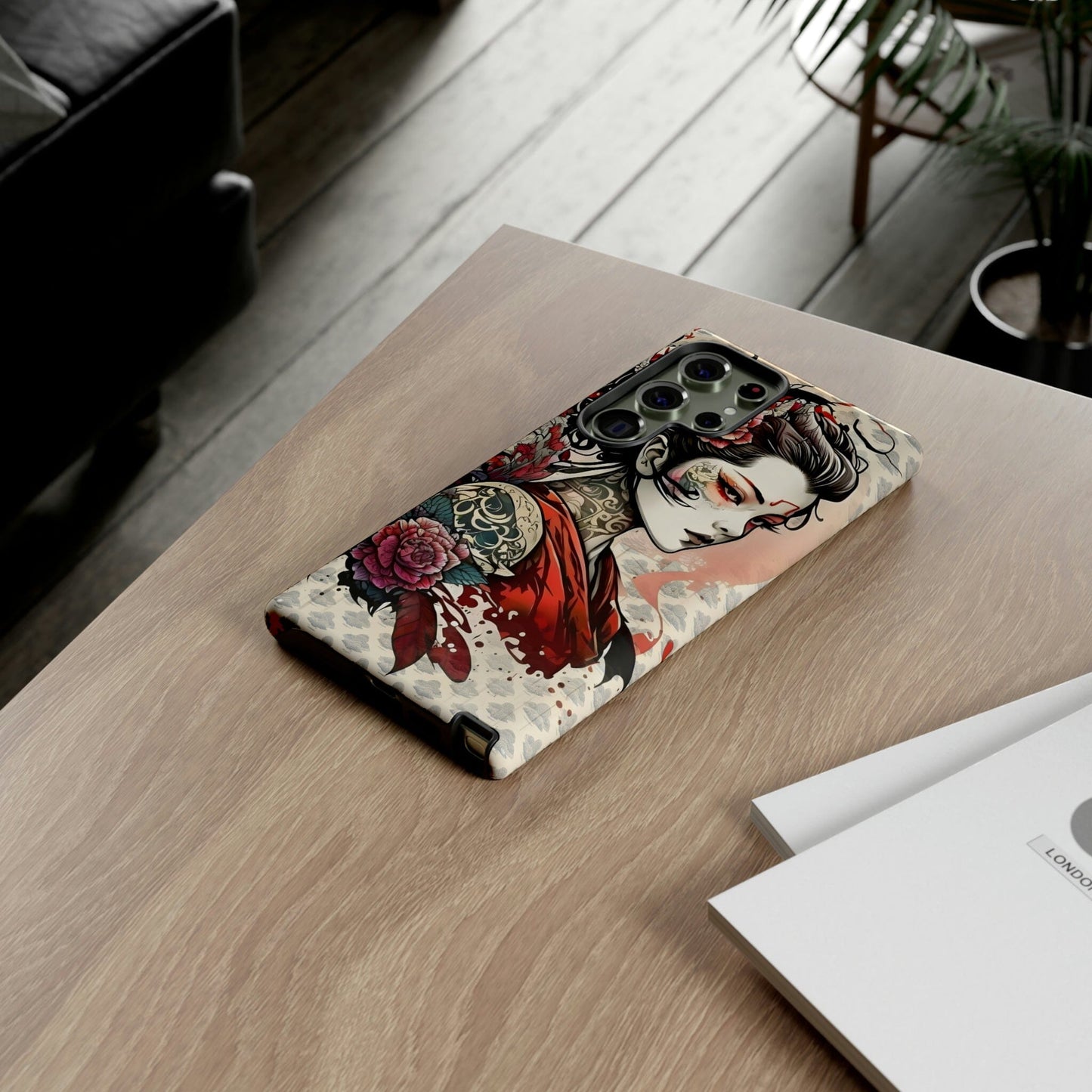 Japanese Geisha Tough Case for Samsung Galaxy Phone Case Printify