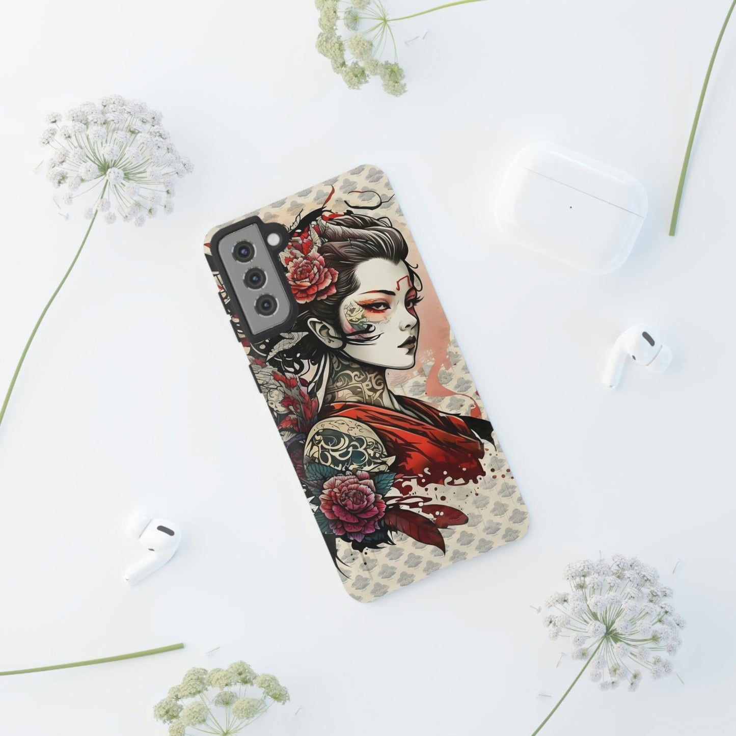 Japanese Geisha Tough Case for Samsung Galaxy Phone Case Printify