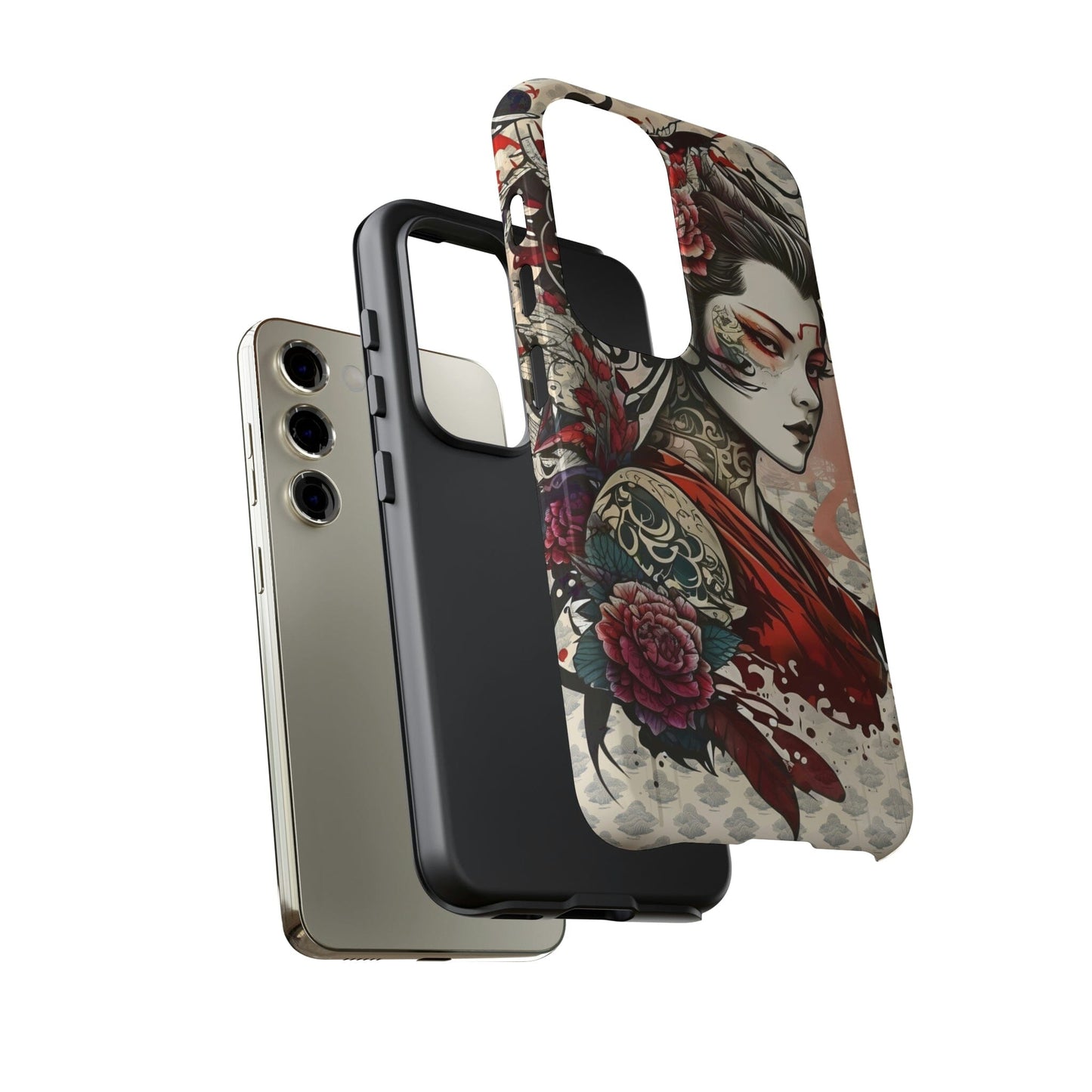 Japanese Geisha Tough Case for Samsung Galaxy Phone Case Printify