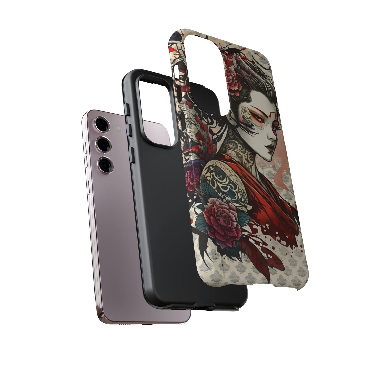 Japanese Geisha Tough Case for Samsung Galaxy Phone Case Printify