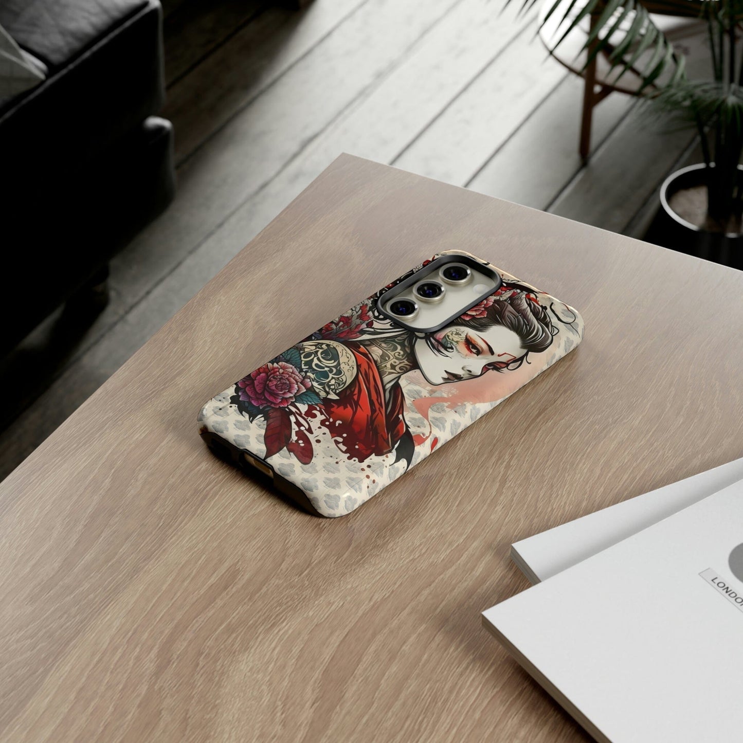 Japanese Geisha Tough Case for Samsung Galaxy Phone Case Printify