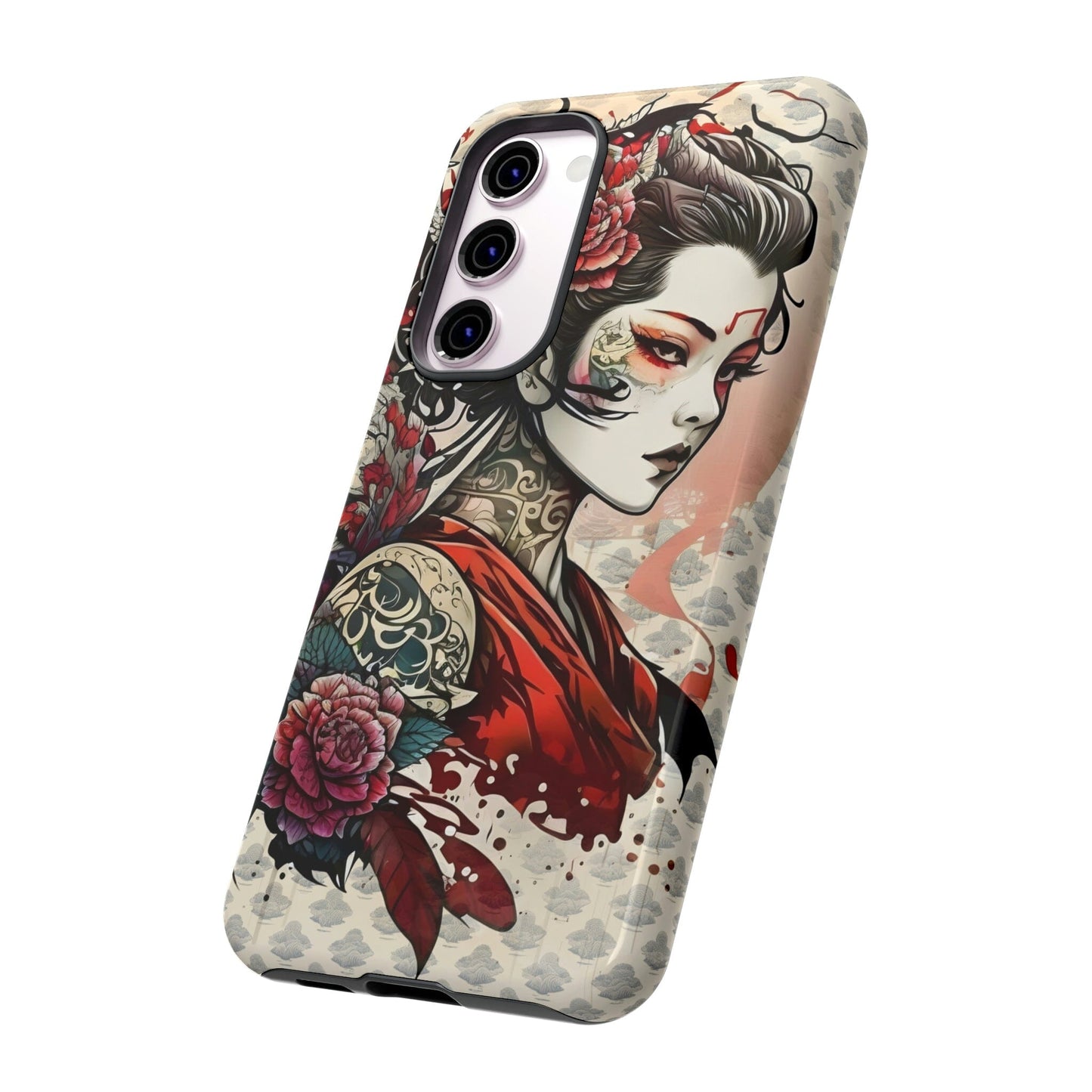 Japanese Geisha Tough Case for Samsung Galaxy Phone Case Printify