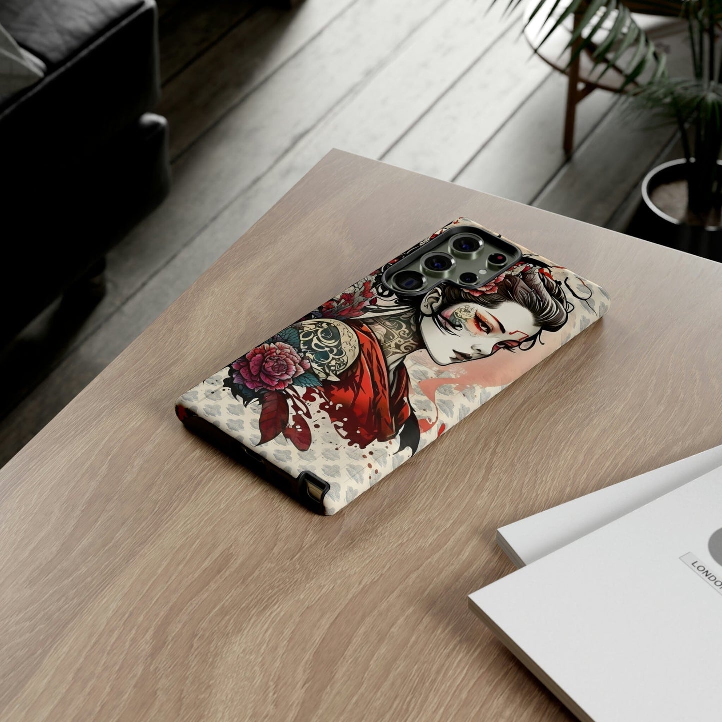 Japanese Geisha Tough Case for Samsung Galaxy Phone Case Printify