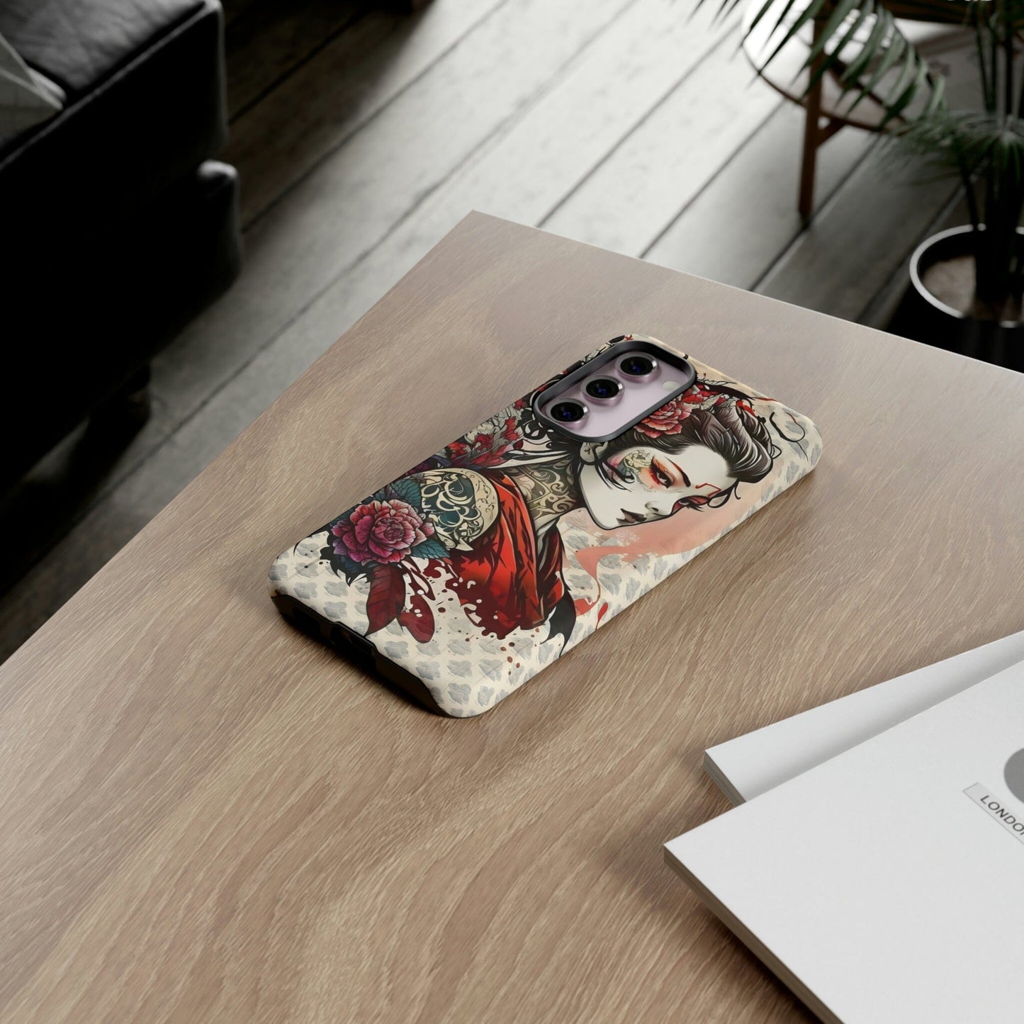 Japanese Geisha Tough Case for Samsung Galaxy Phone Case Printify