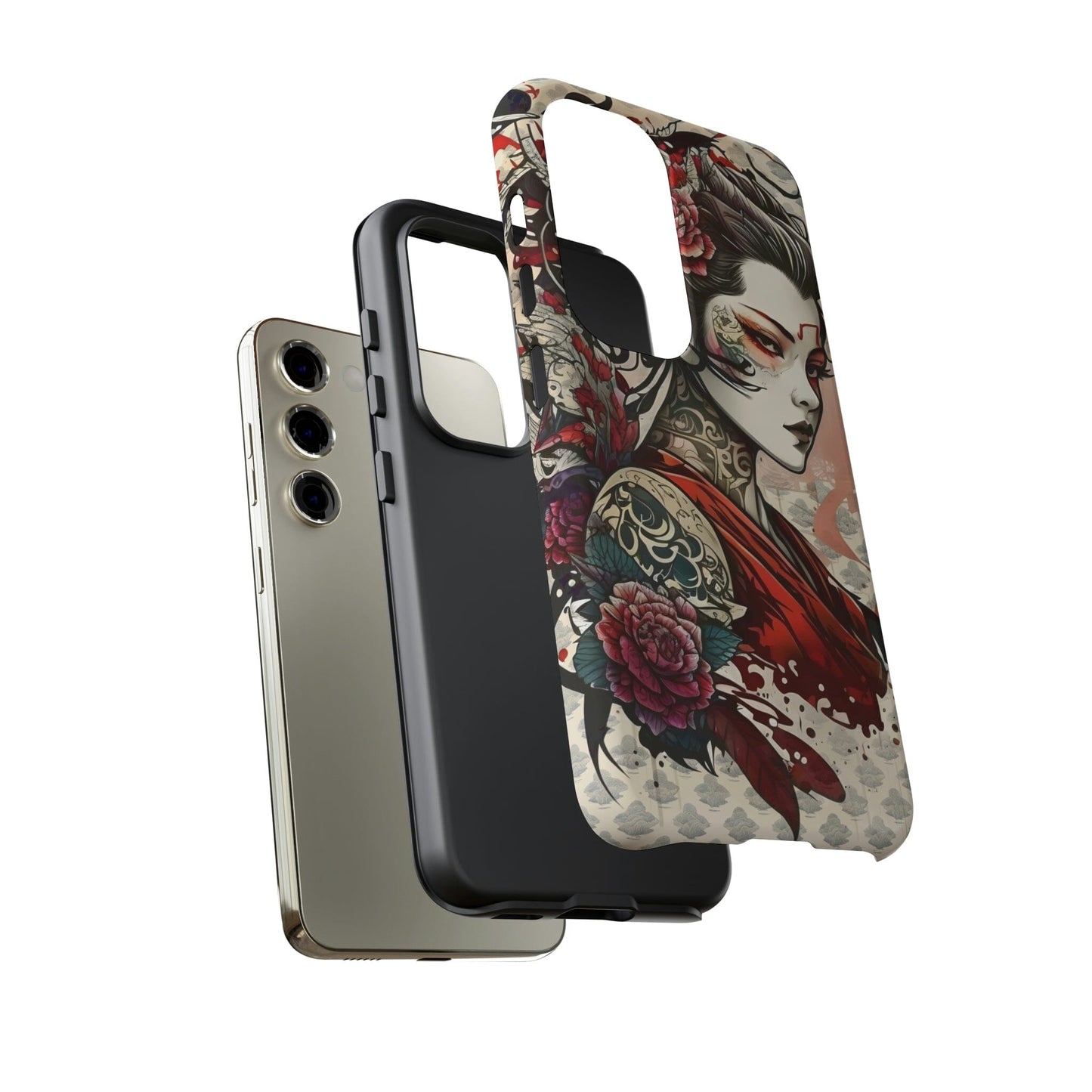 Japanese Geisha Tough Case for Samsung Galaxy Phone Case Printify