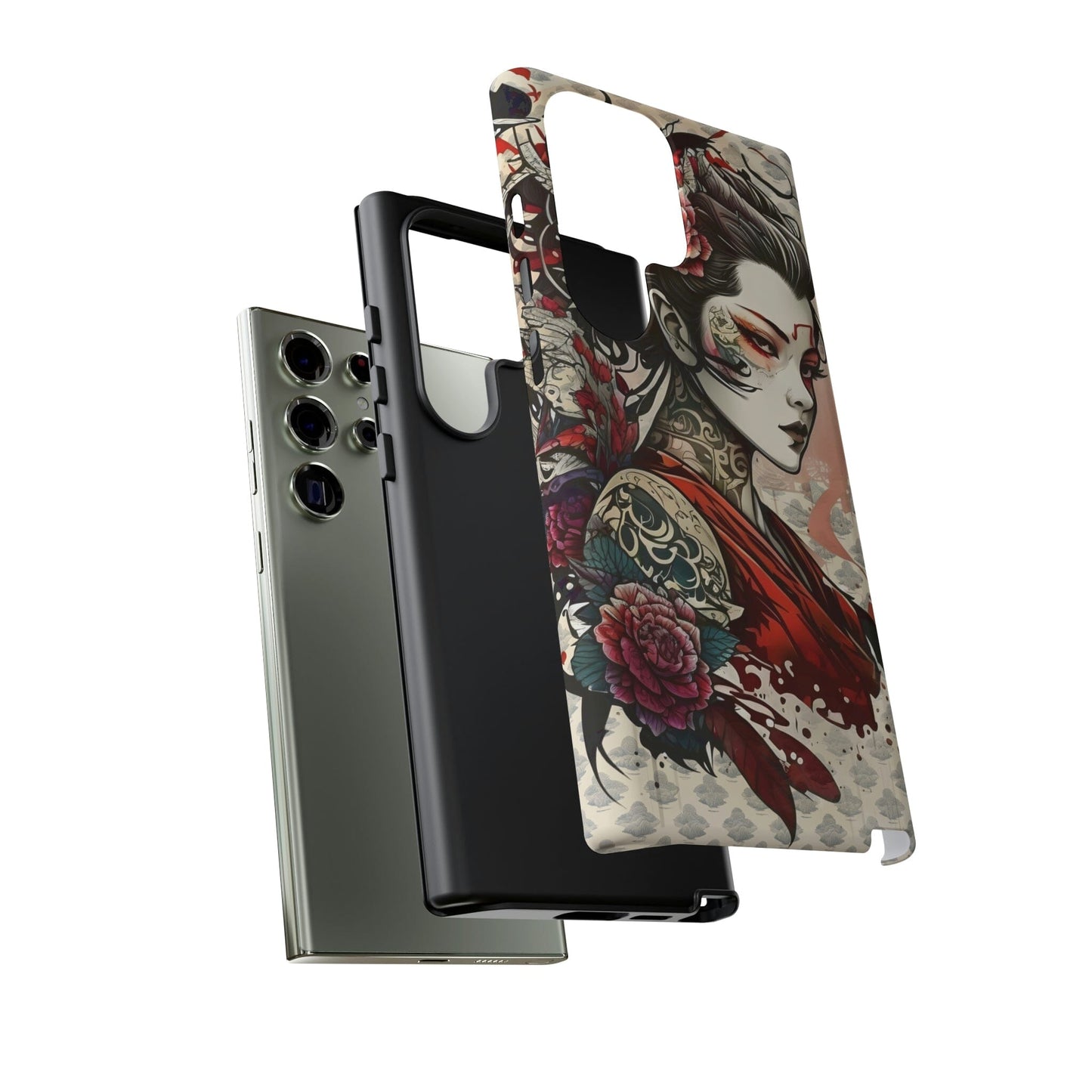 Japanese Geisha Tough Case for Samsung Galaxy Phone Case Printify