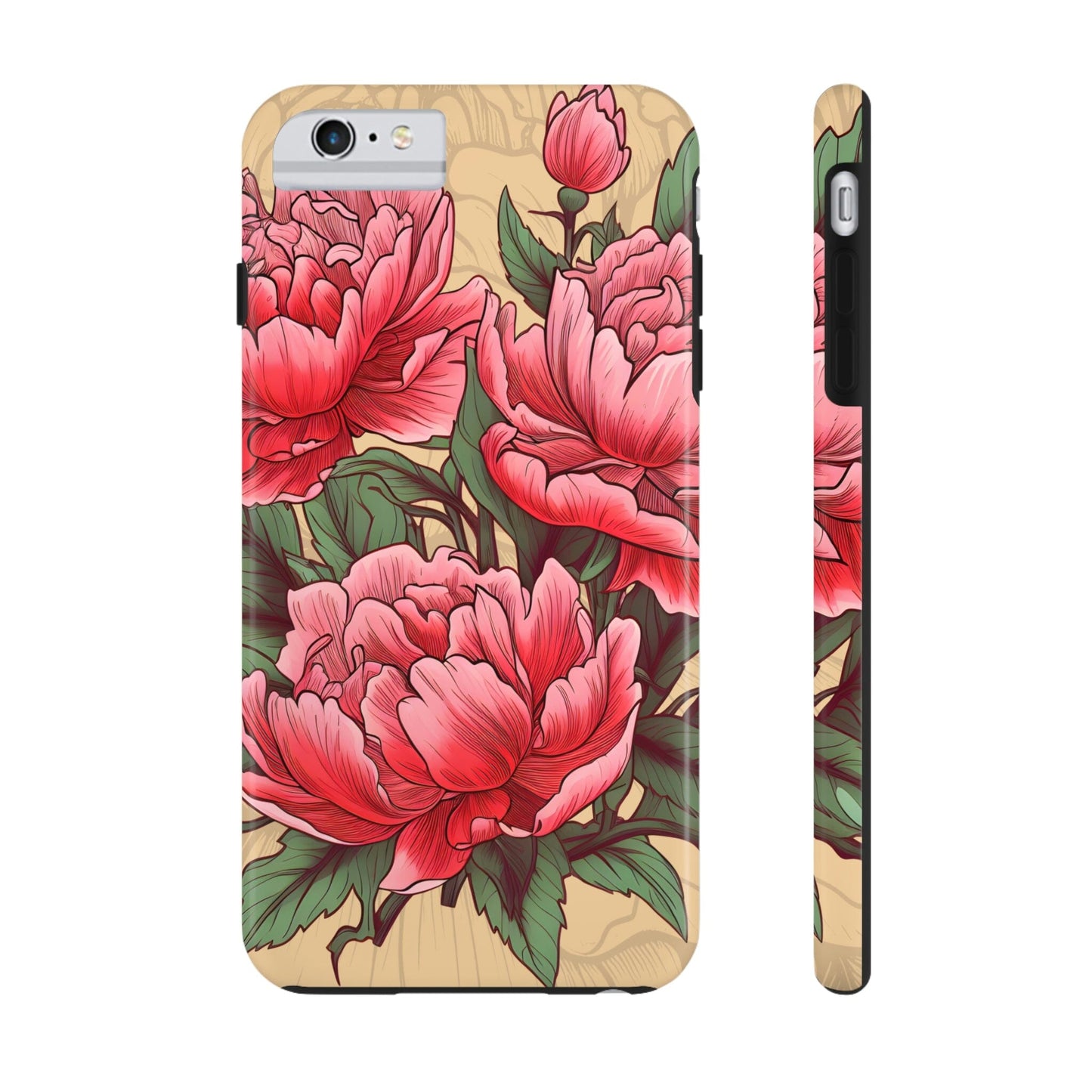 Japanese Style Pink Peony Tough Case for iPhone Phone Case InkedOut