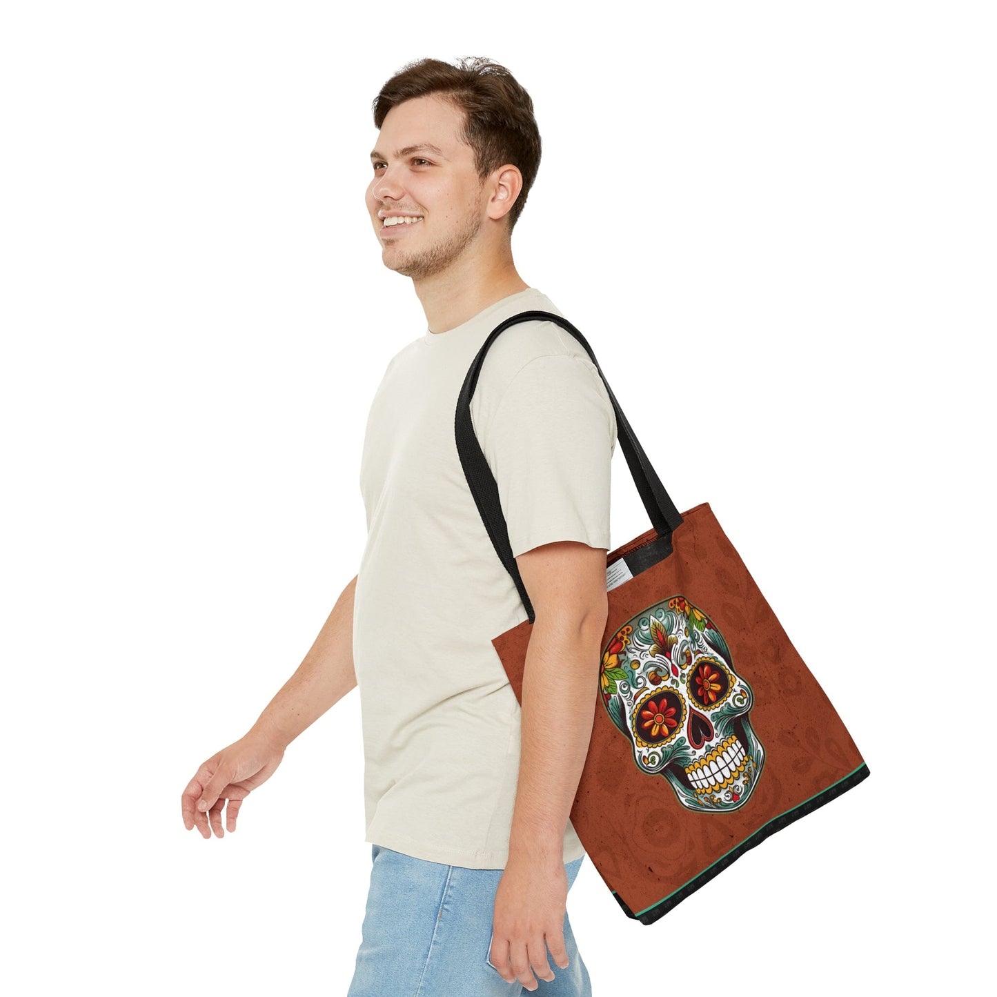 Mexican Sugar Skull Tote Bag - Dia de los Muertos Calavera Inspired Tote Bag Bags InkedOut