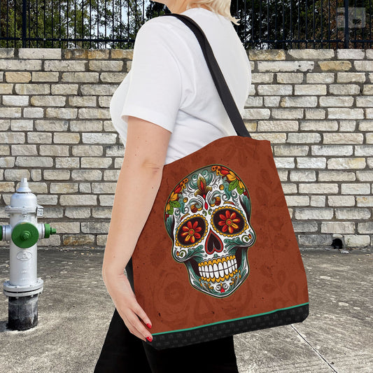 Mexican Sugar Skull Tote Bag - Dia de los Muertos Calavera Inspired Tote Bag Bags InkedOut Small