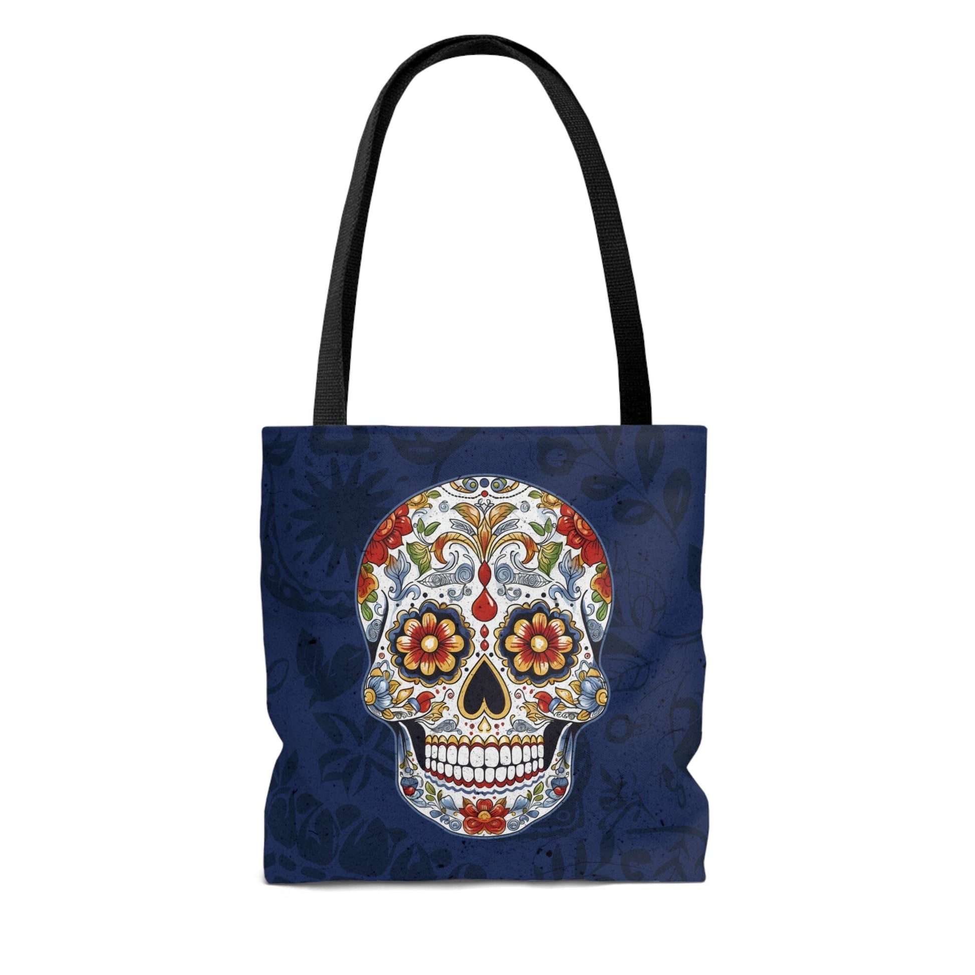 Mexican Sugar Skull Tote Bag - Vibrant, Colorful Day of the Dead Artistic Bag Bags Printify