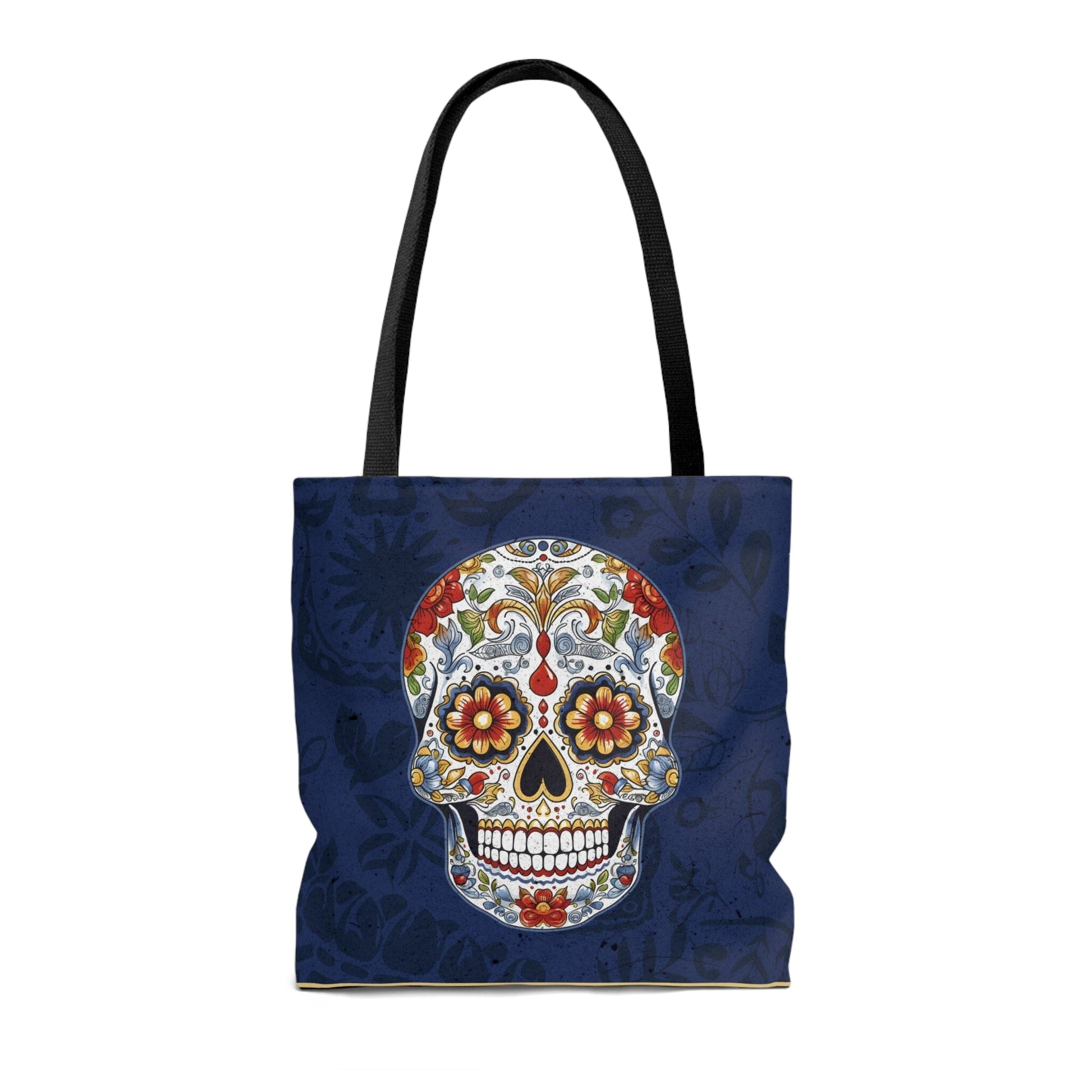 Mexican Sugar Skull Tote Bag - Vibrant, Colorful Day of the Dead Artistic Bag Bags Printify