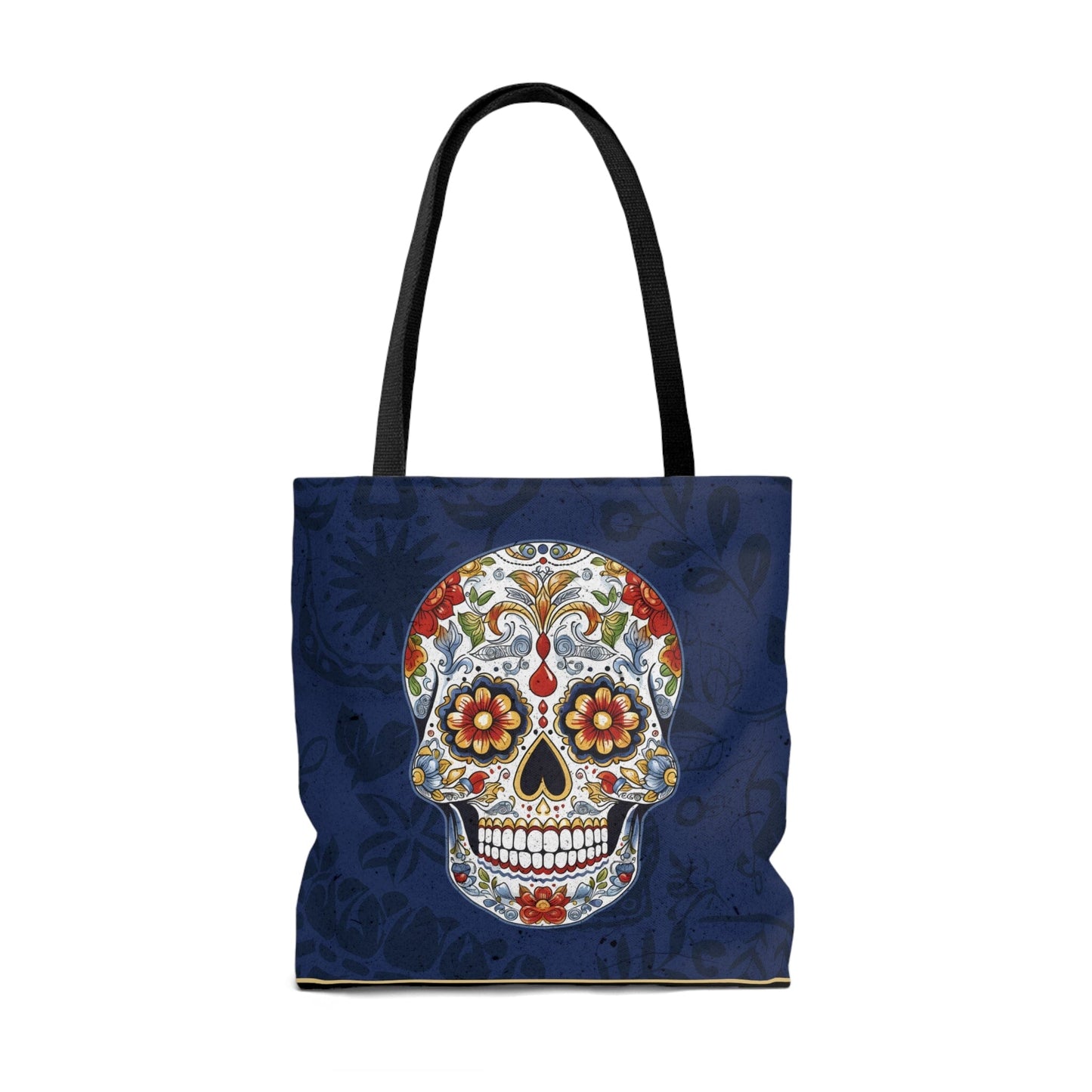 Mexican Sugar Skull Tote Bag - Vibrant, Colorful Day of the Dead Artistic Bag Bags Printify
