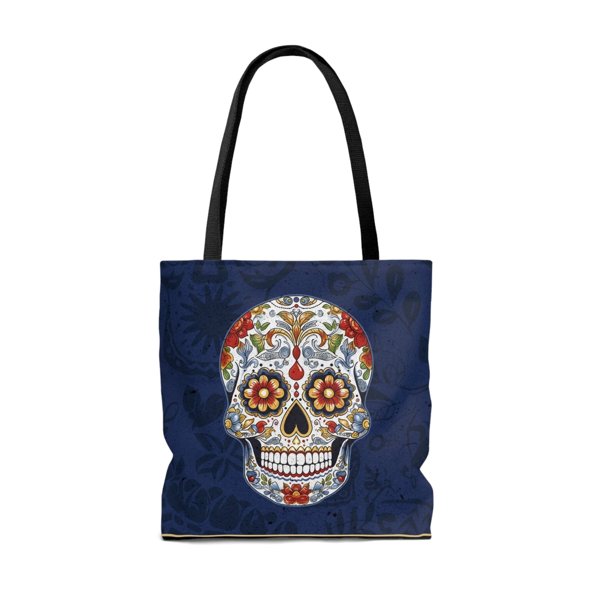 Mexican Sugar Skull Tote Bag - Vibrant, Colorful Day of the Dead Artistic Bag Bags Printify