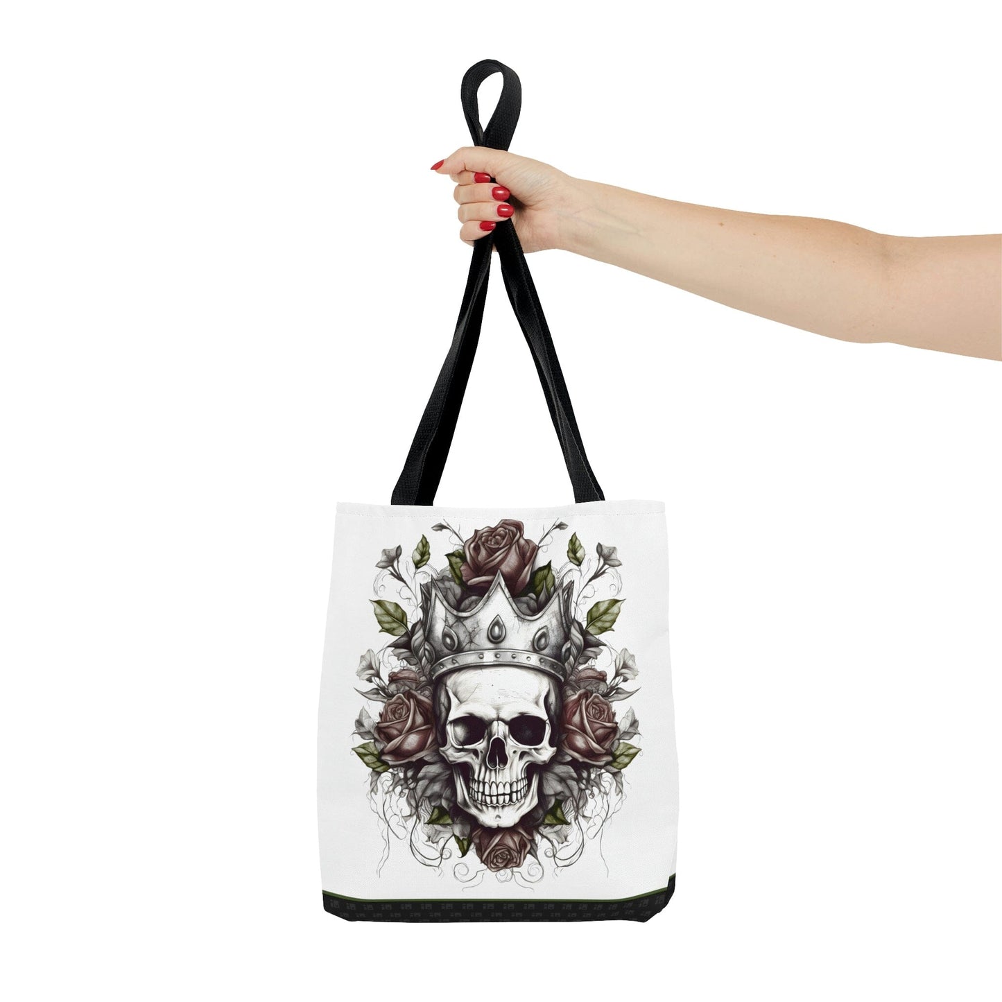 Skull and Roses Tattoo Design Tote Bag Bags Printify
