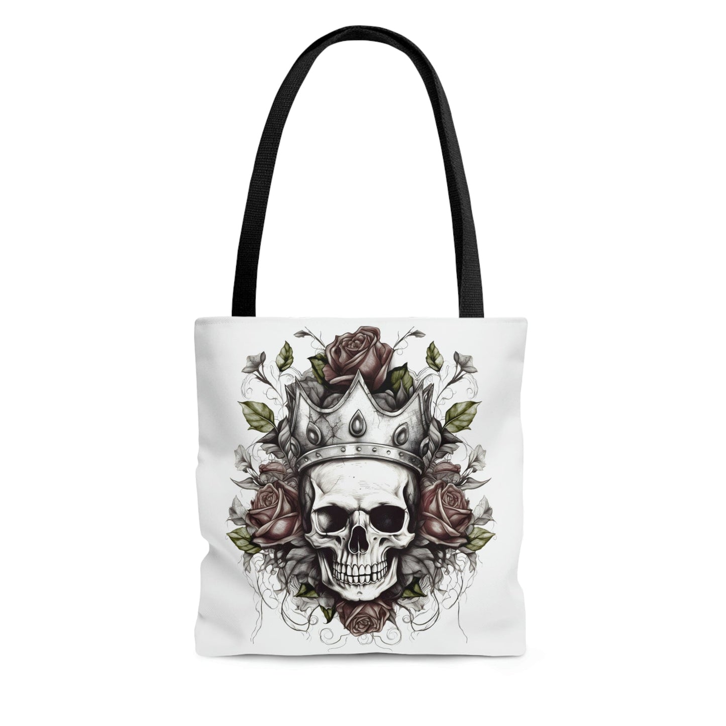 Skull and Roses Tattoo Design Tote Bag Bags Printify