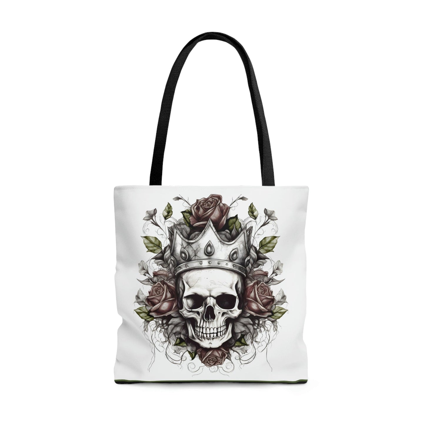 Skull and Roses Tattoo Design Tote Bag Bags Printify Large