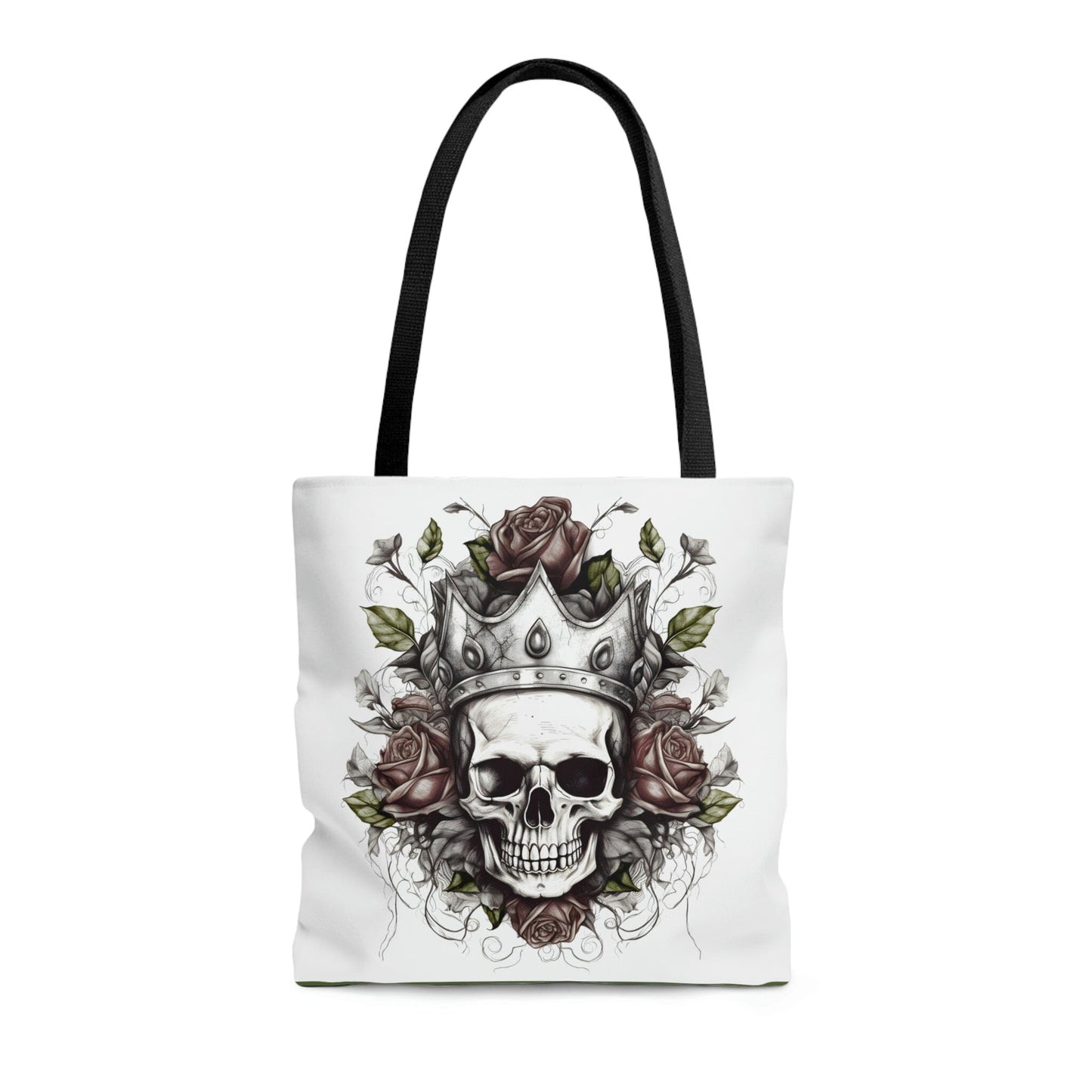 Skull and Roses Tattoo Design Tote Bag Bags Printify Medium