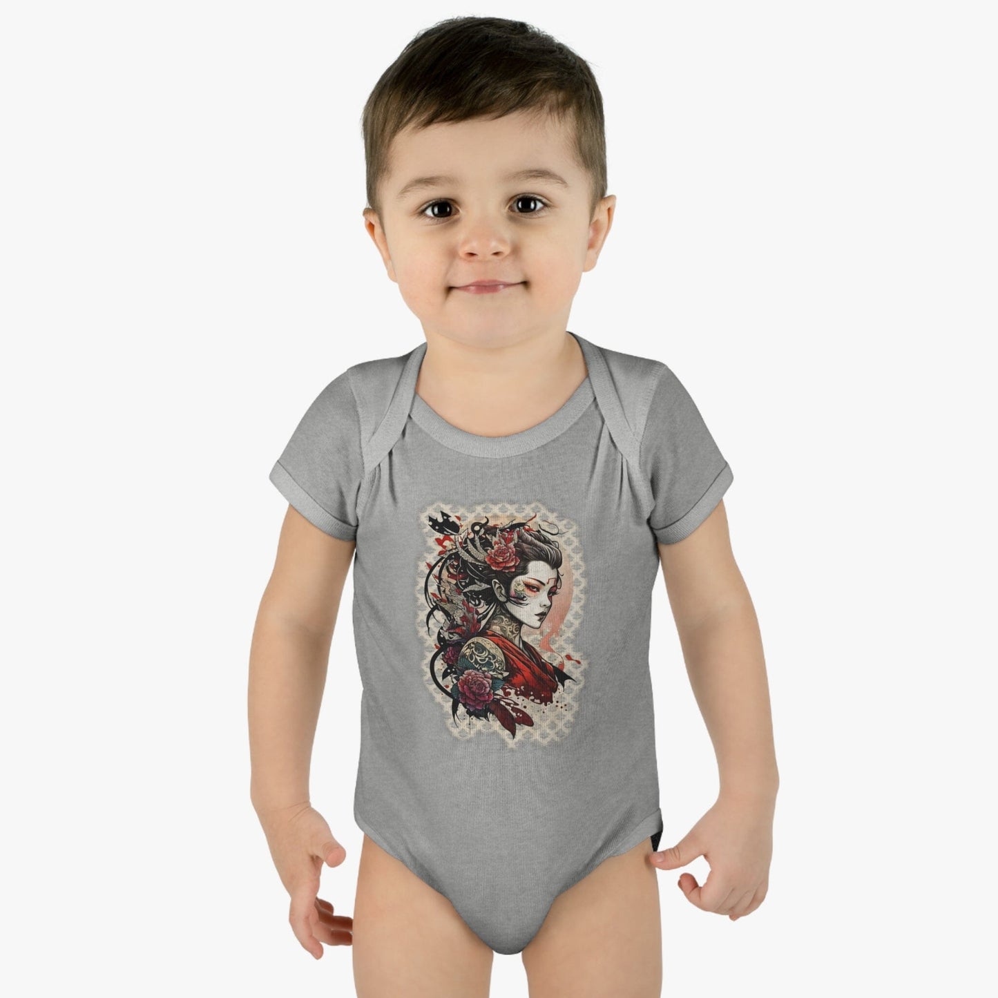 Tattoo Inspired Japanese Geisha Baby Onesie™ – Comfortable & Culturally Rich Kids clothes InkedOut
