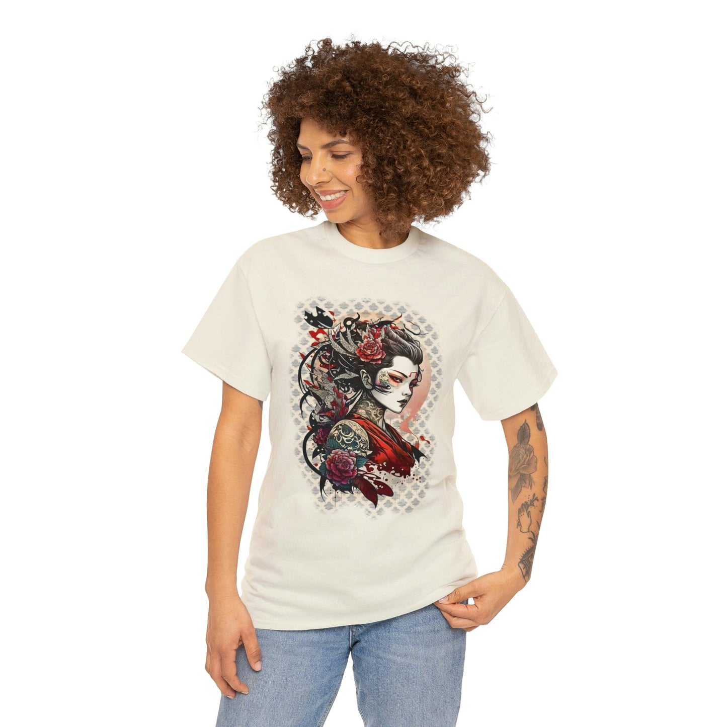 Unisex Japanese Geisha T-shirt- Tattoo Inspired Fashion T-Shirt Printify
