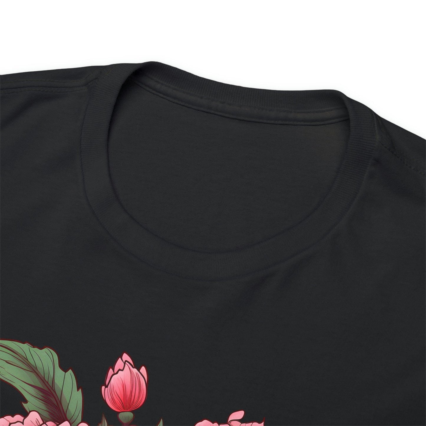 Unisex Japanese-Style Pink Peonies Tattoo Design T-shirt T-Shirt Printify