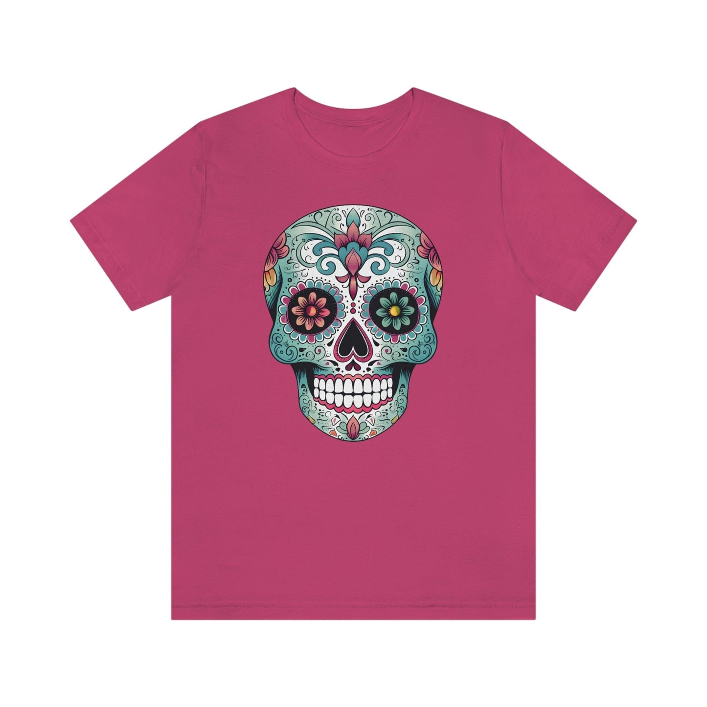 Unisex Mexican Calavera Skull T-Shirt- Authentic Day of the Dead Design T-Shirt Printify XS Berry