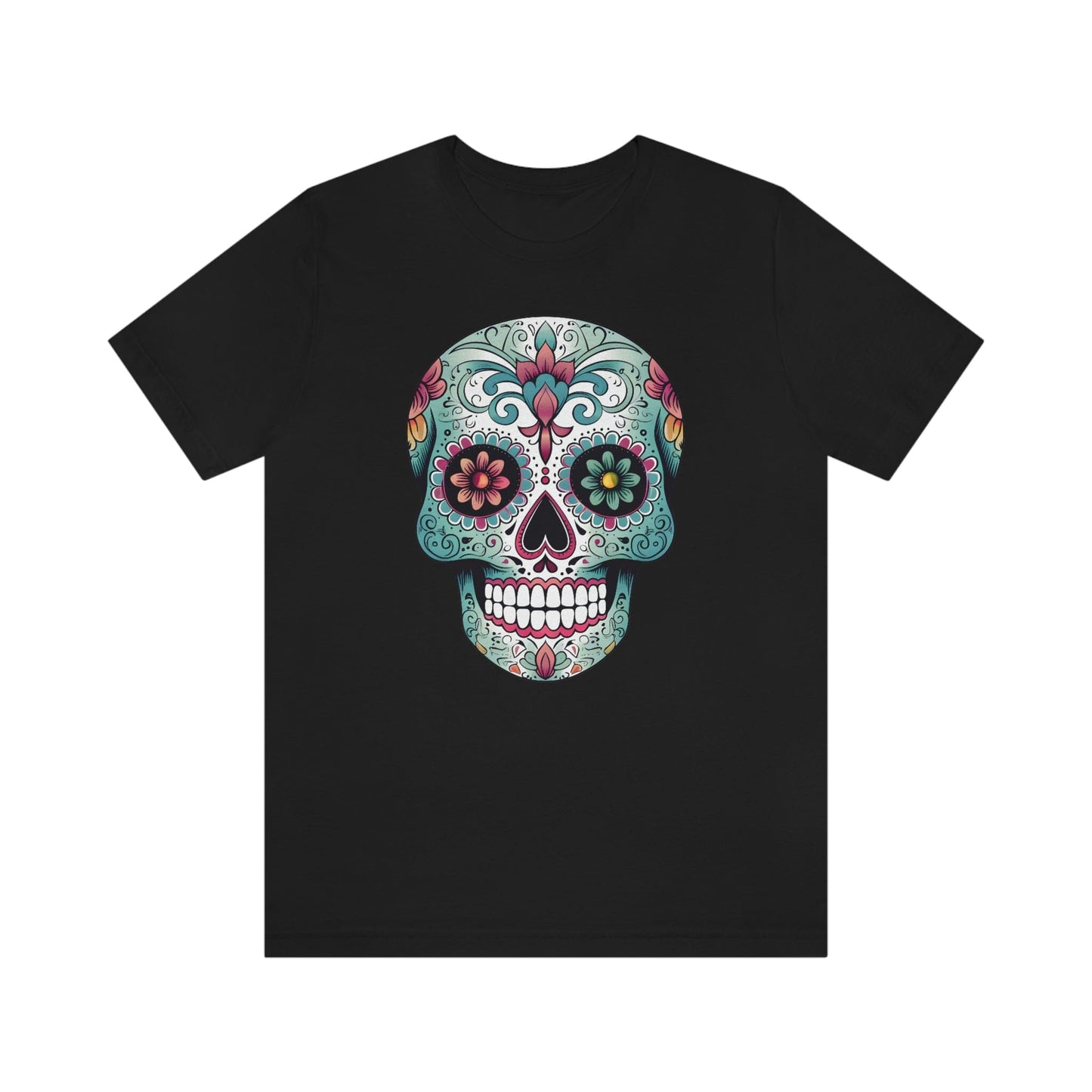 Unisex Mexican Calavera Skull T-Shirt- Authentic Day of the Dead Design T-Shirt Printify XS Black