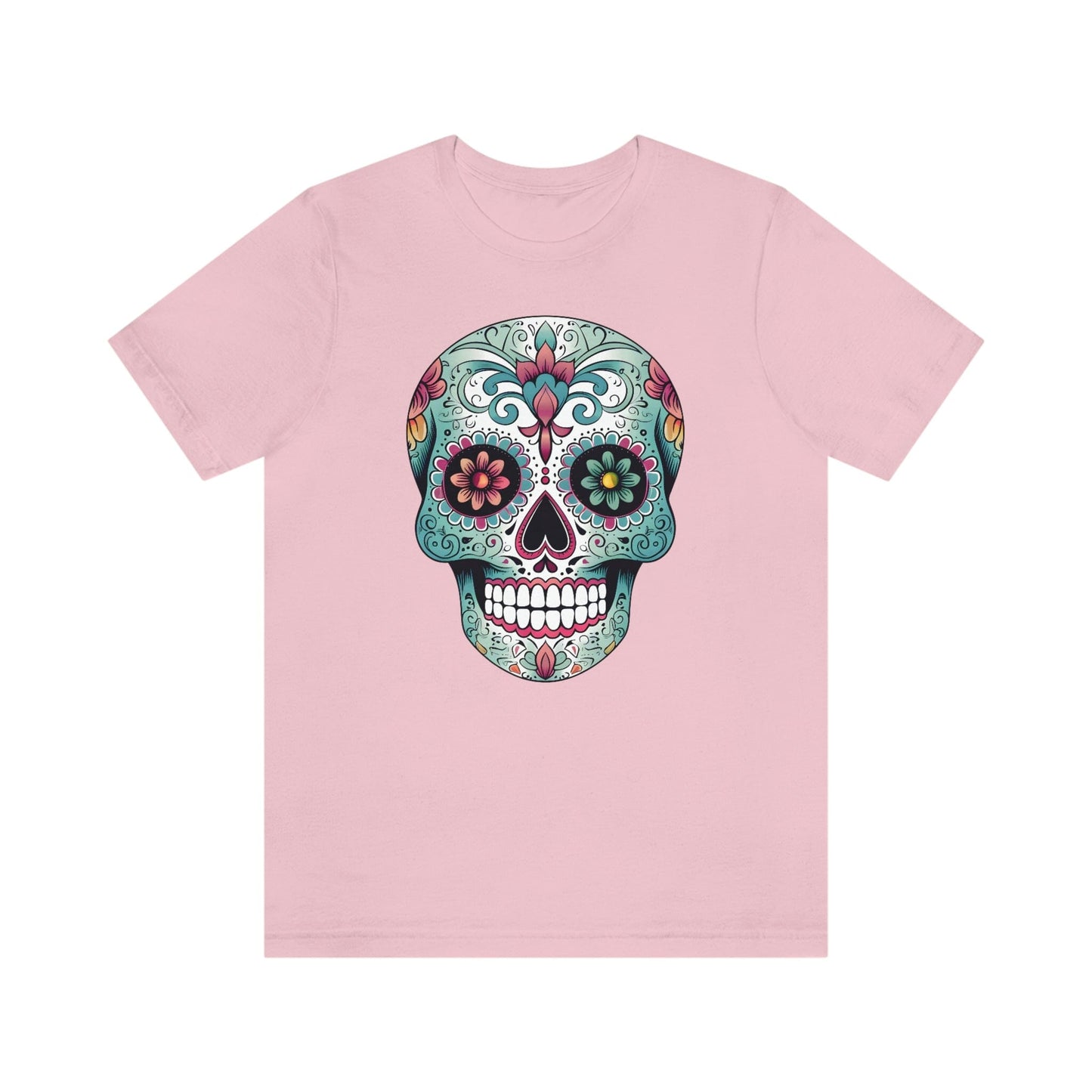 Unisex Mexican Calavera Skull T-Shirt- Authentic Day of the Dead Design T-Shirt Printify XS Pink