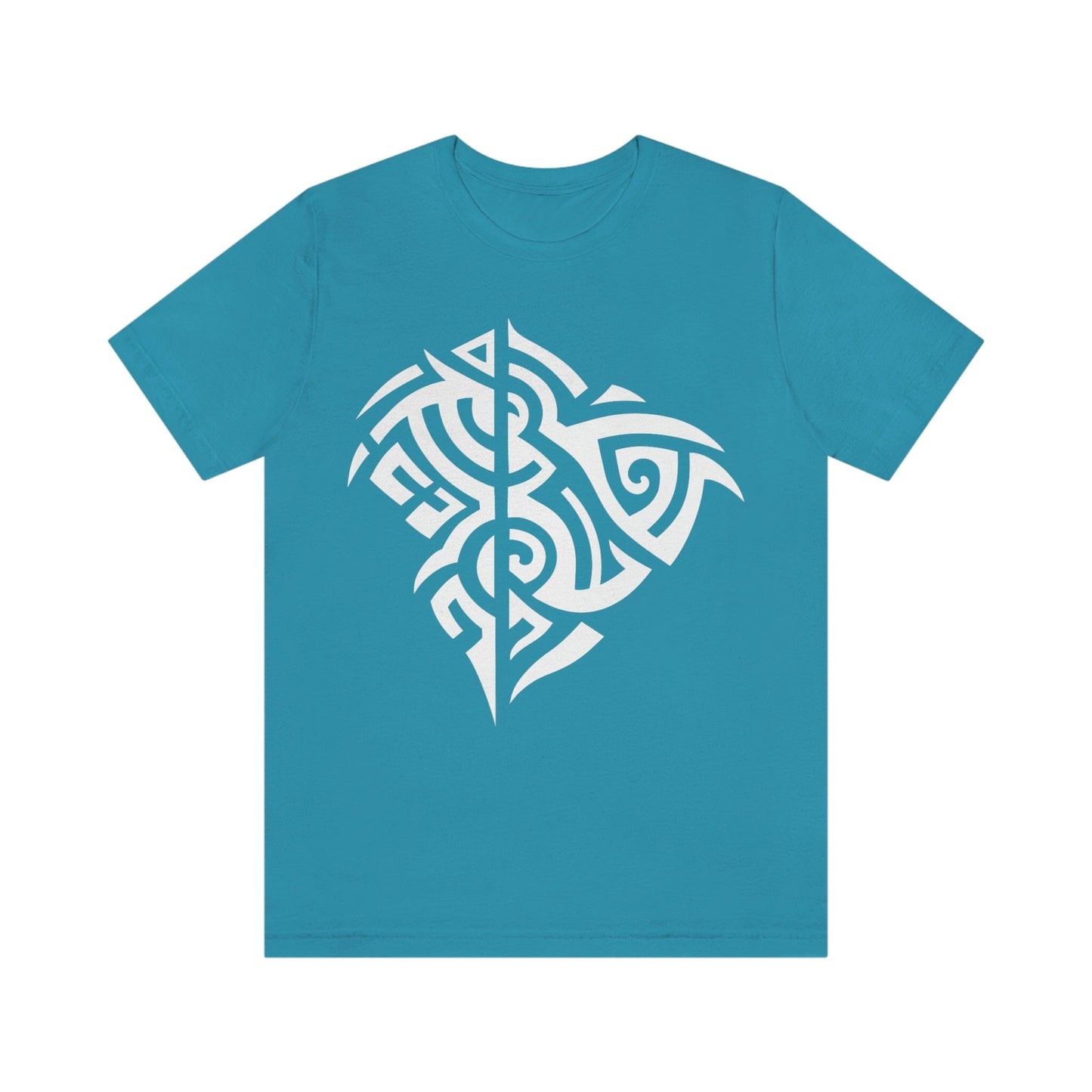 Unisex White Tribal Manta T-shirt- Tattoo Inspired Clothes T-Shirt Printify S Aqua