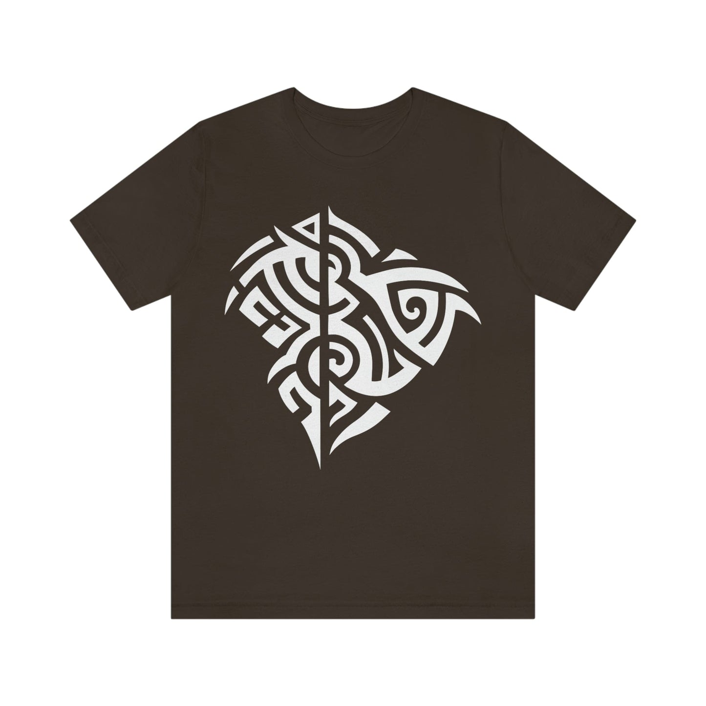 Unisex White Tribal Manta T-shirt- Tattoo Inspired Clothes T-Shirt Printify S Brown