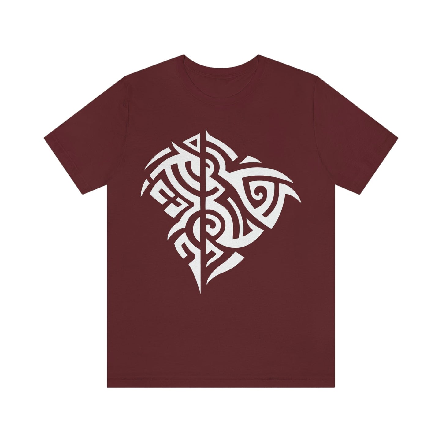 Unisex White Tribal Manta T-shirt- Tattoo Inspired Clothes T-Shirt Printify S Maroon