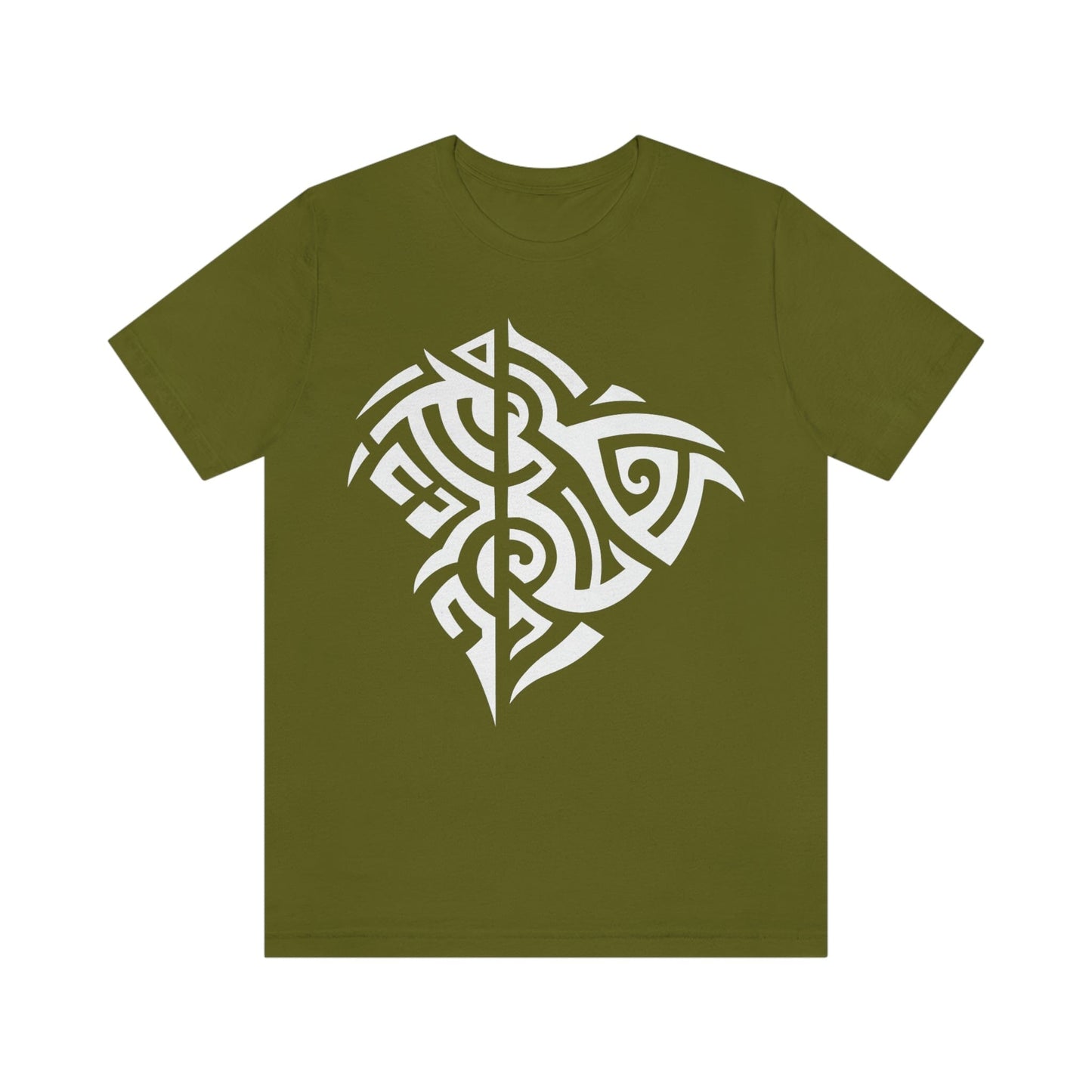 Unisex White Tribal Manta T-shirt- Tattoo Inspired Clothes T-Shirt Printify S Olive
