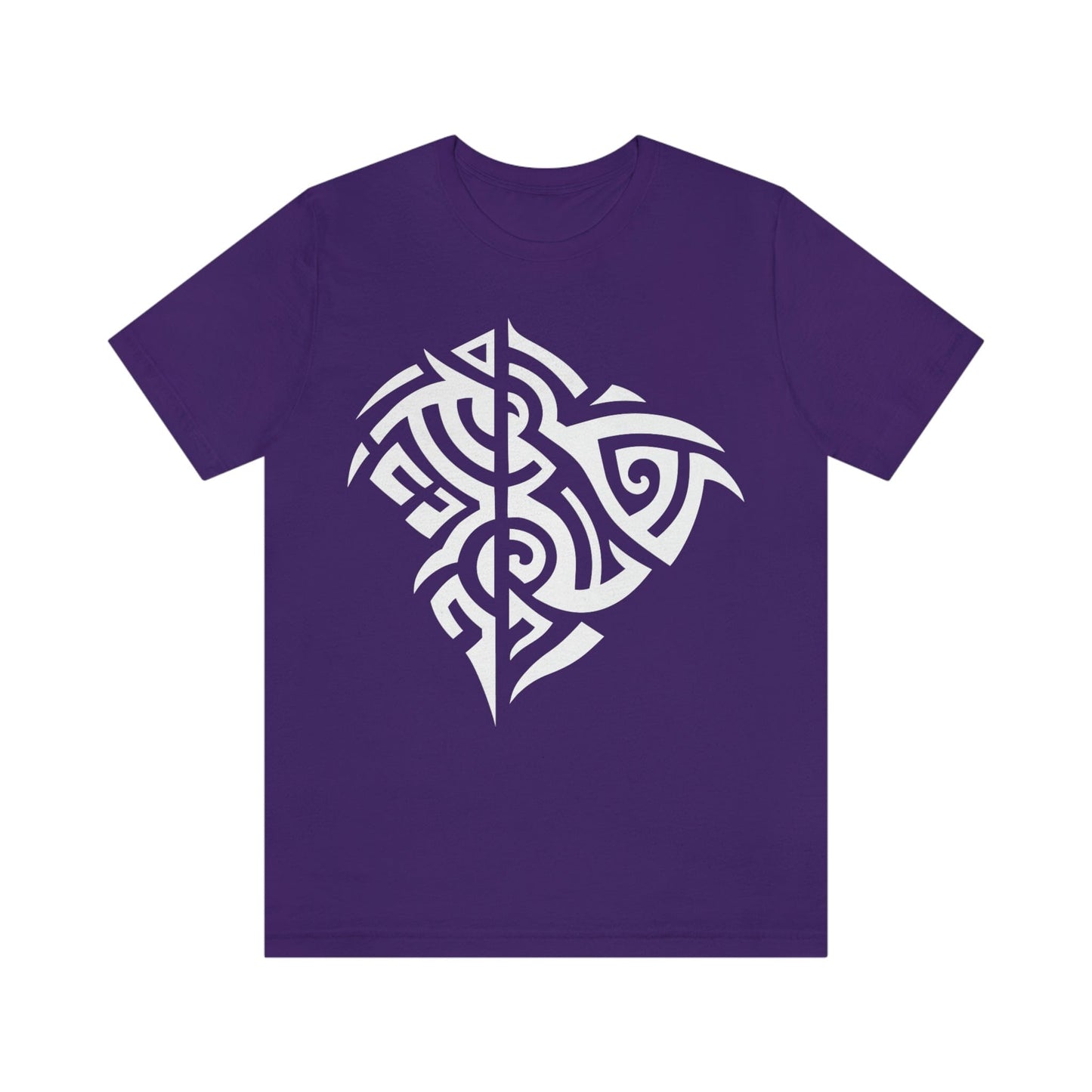Unisex White Tribal Manta T-shirt- Tattoo Inspired Clothes T-Shirt Printify S Team Purple