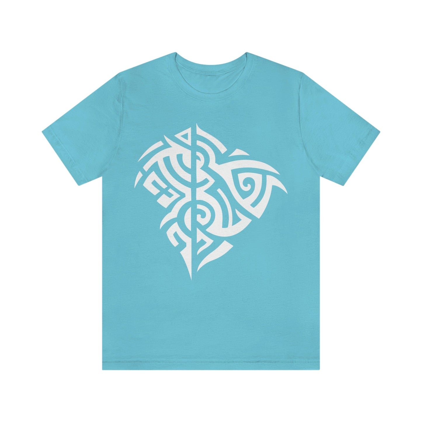 Unisex White Tribal Manta T-shirt- Tattoo Inspired Clothes T-Shirt Printify S Turquoise
