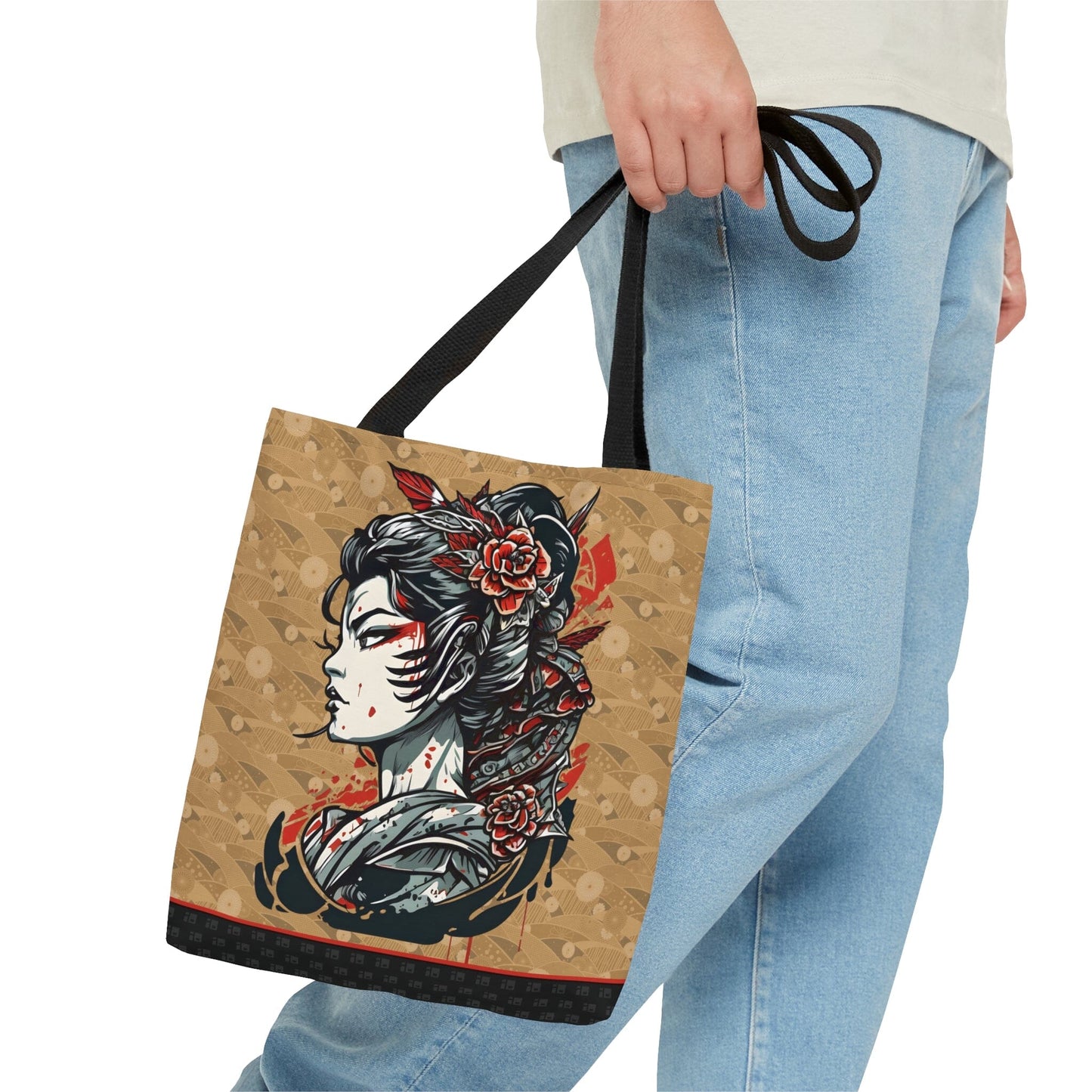 Vibrant Japanese Geisha Tote Bag - Tattoo Inspired City Bag Bags InkedOut