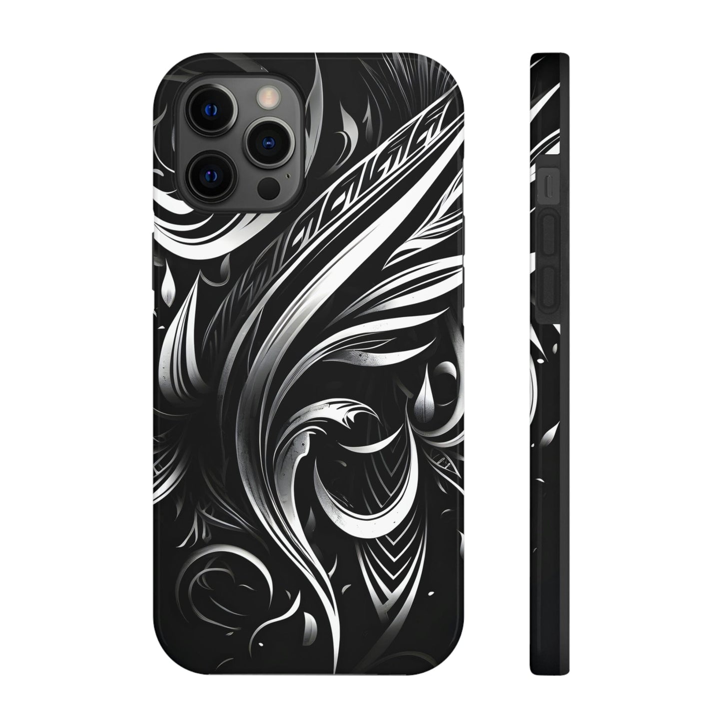 White and Black Metallic Tribal Tattoo Tough Case for iPhone Phone Case InkedOut