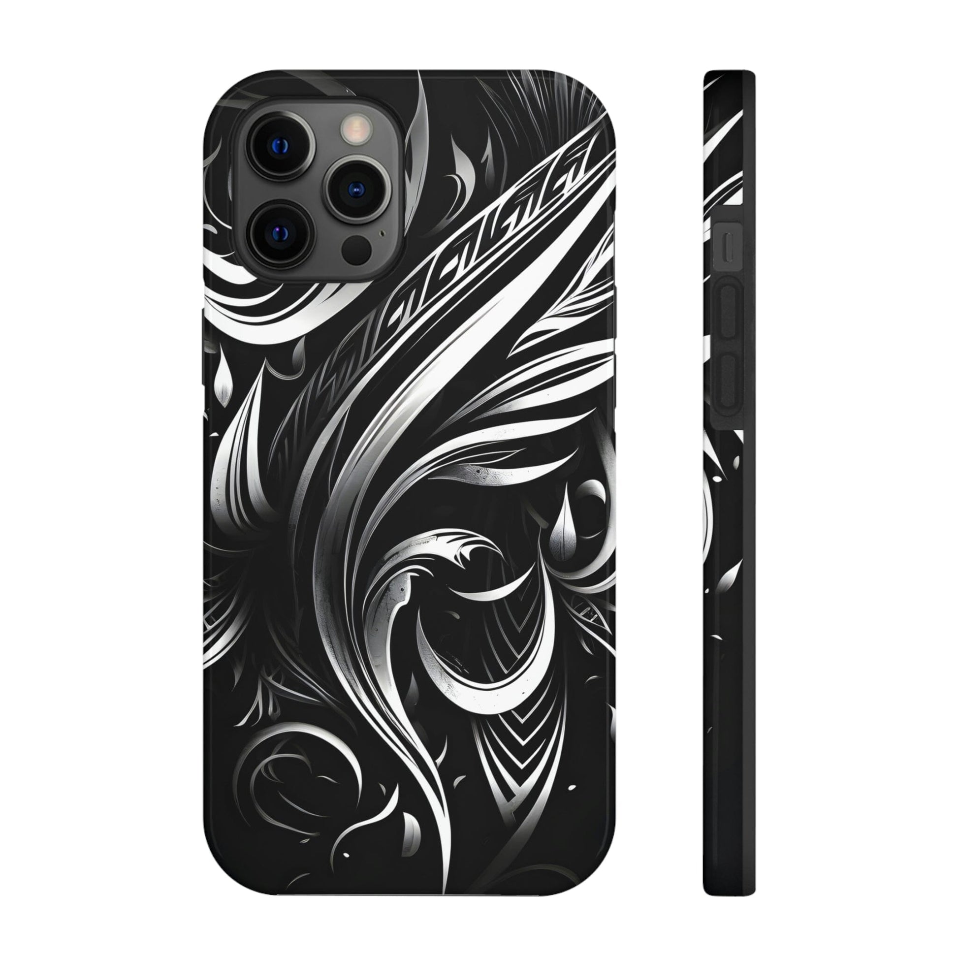 White and Black Metallic Tribal Tattoo Tough Case for iPhone Phone Case InkedOut