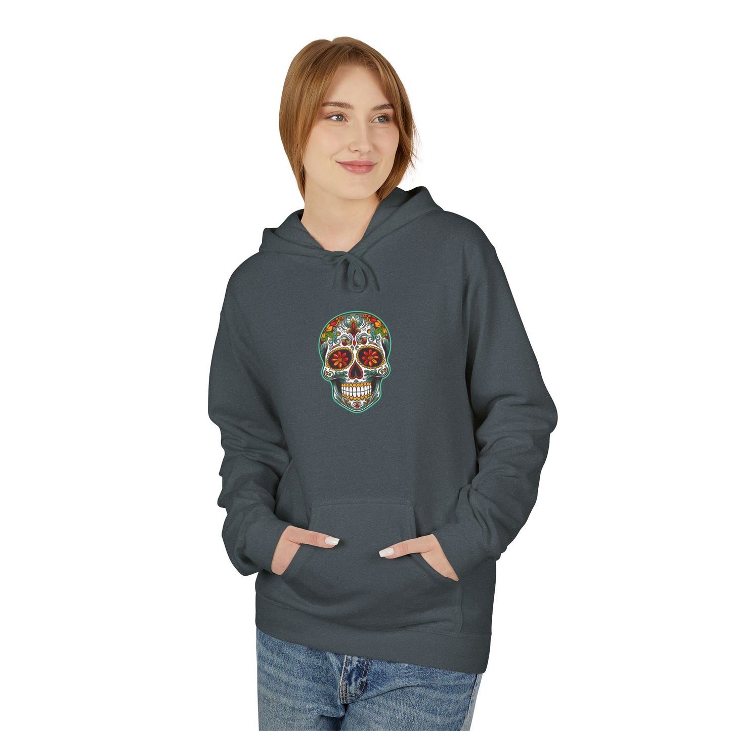 Hoodie - Colorful Day of the Dead Sugar Skull Design - Unisex